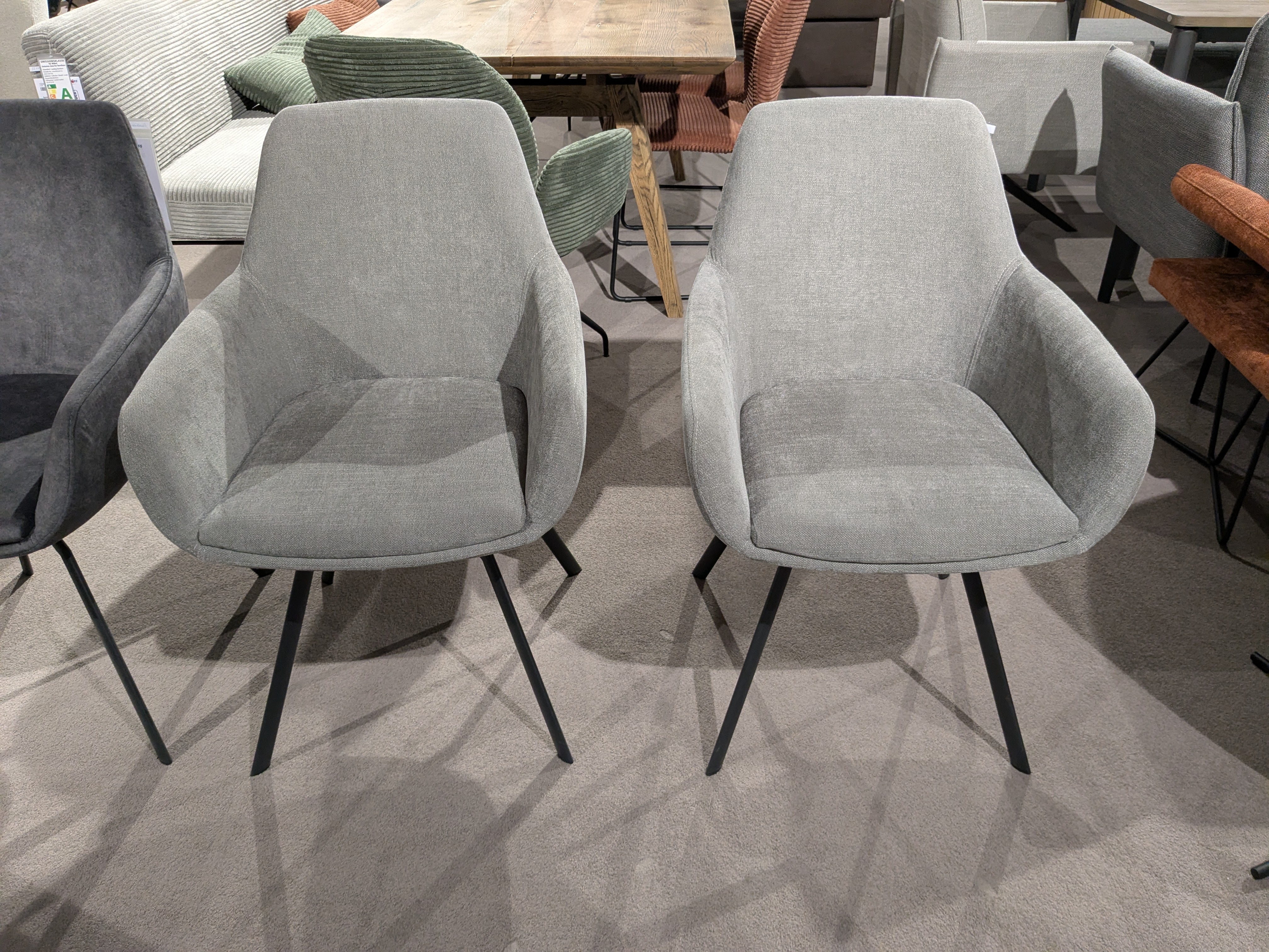 Armlehnstuhl, 2er Set, Stoff hellgrau  - SW Cosy