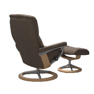 Relaxsessel mit Hocker, Leder, Größe M - Mayfair