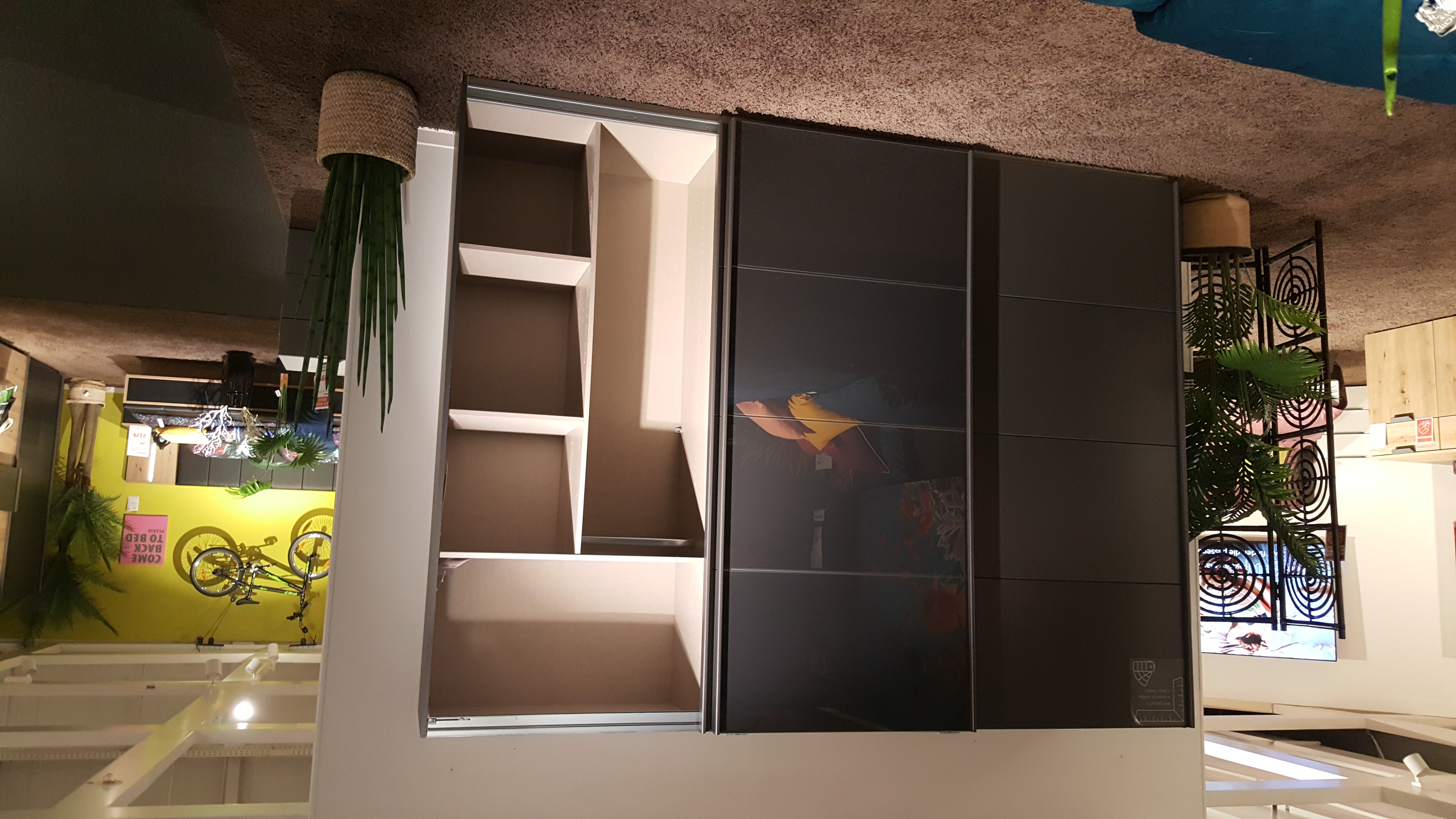 Schwebetürenschrank, Korpus, grau - Rivasa/Raila