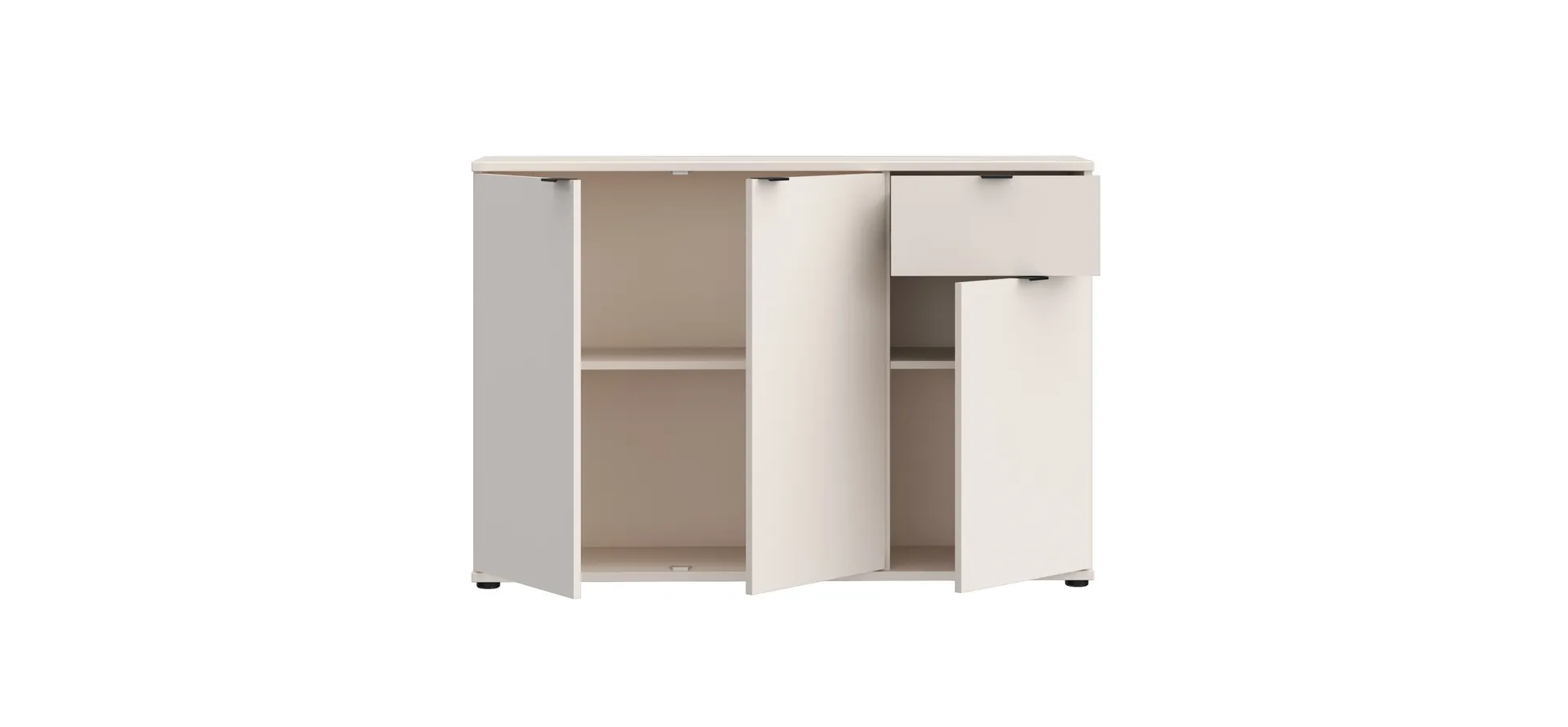 Kommode, Sand, 3 Türen, 1 Schub - Finella