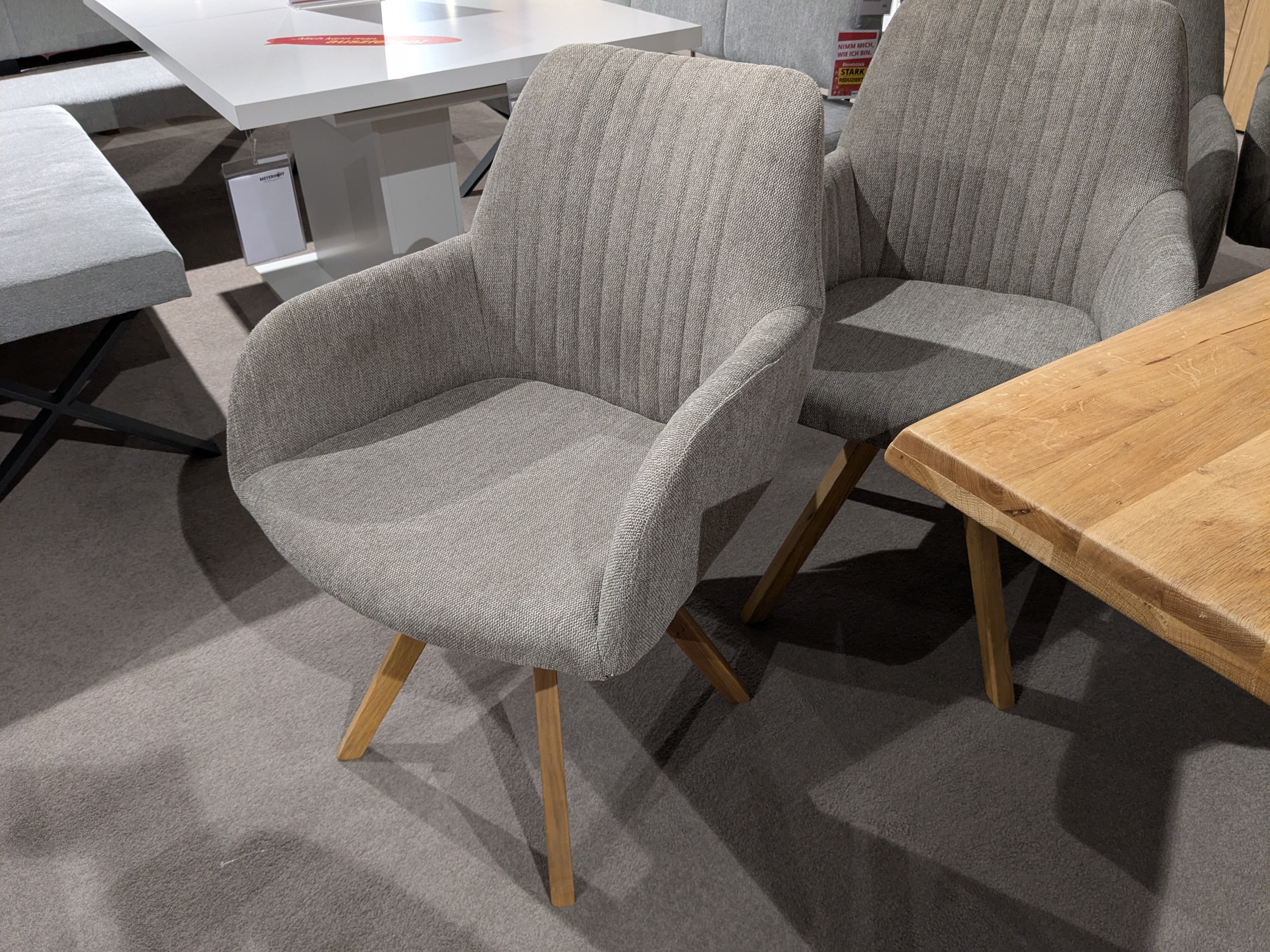 Armlehn-Stuhl 4-er Set, Wildeiche geölt - Mixel