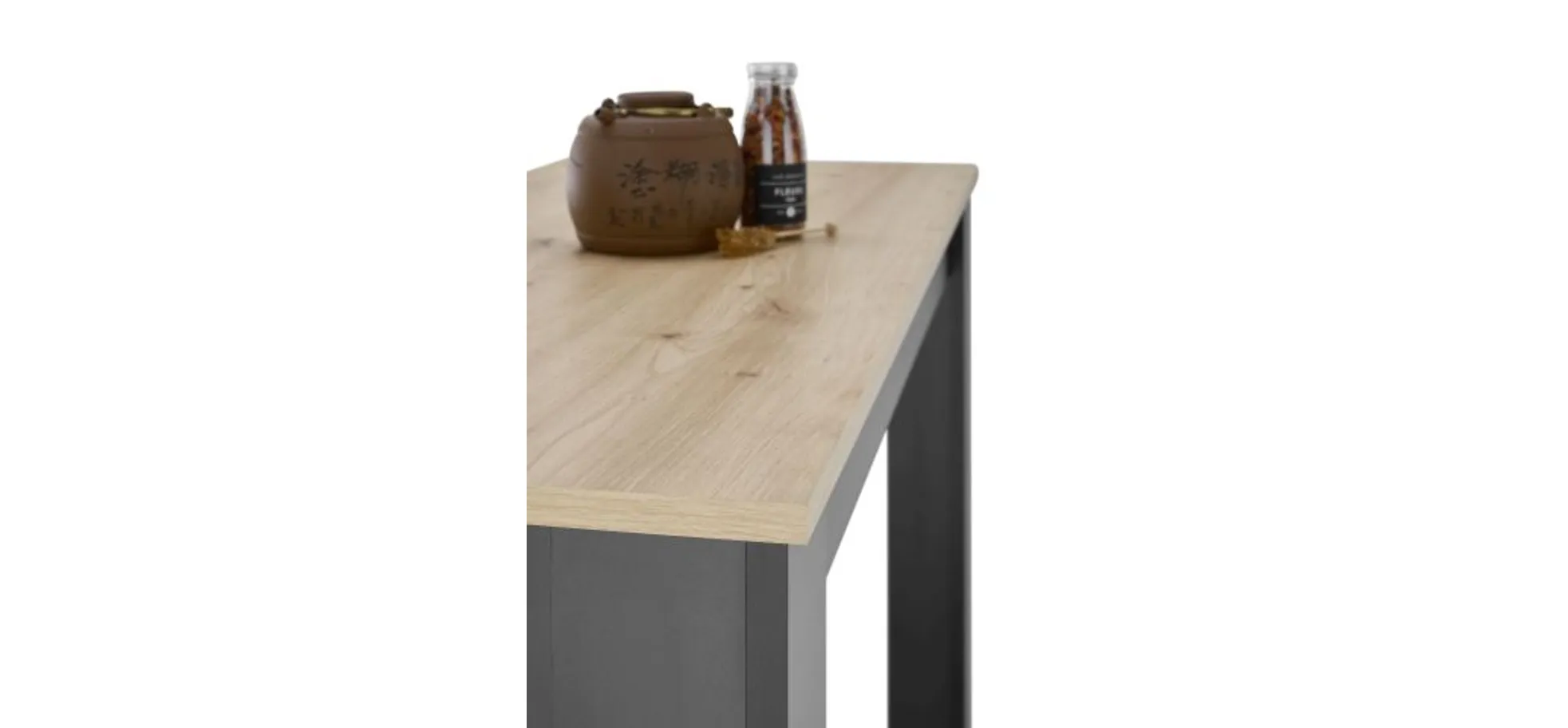 Bartisch - LB ca. 115x50 cm, Artisan Eiche Nachbildung, Schwarz