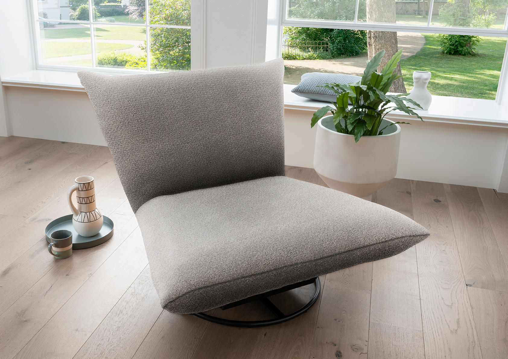 Sessel mit Drehfunktion, Stoff Divano grau - Mytrend 368