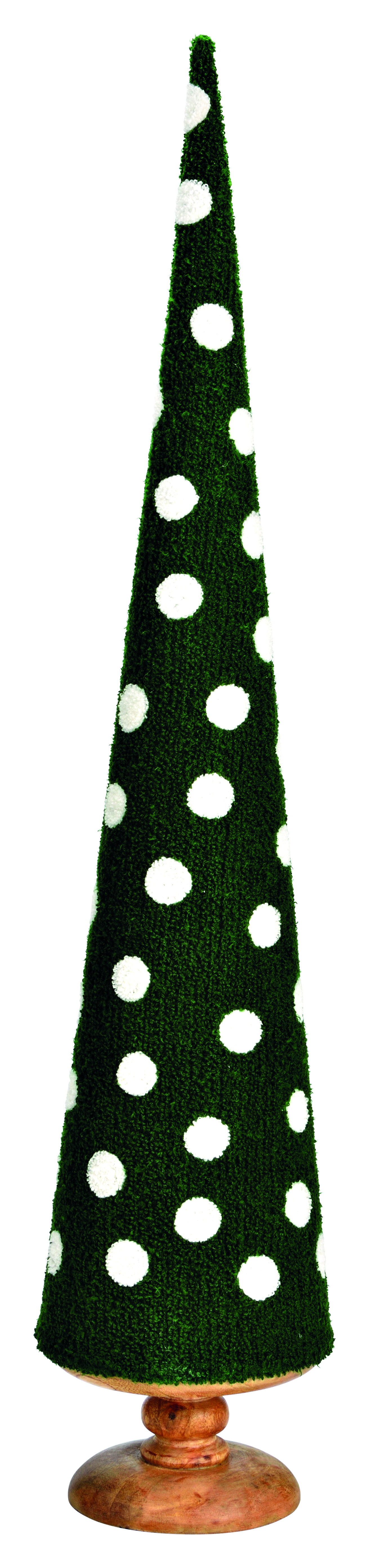 Aufsteller Tannenbaum - Mangoholz, Textil dunkelgrün, 16x78x16cm