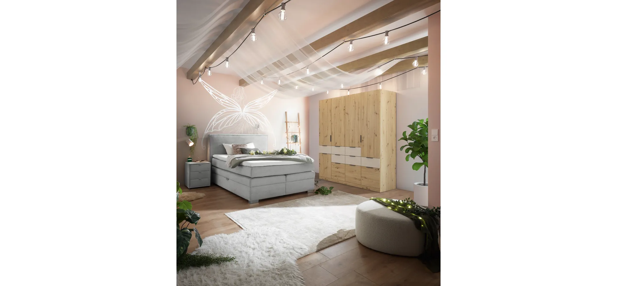 Drehtürenschrank, 5-türig, Dekor Eiche - Raas