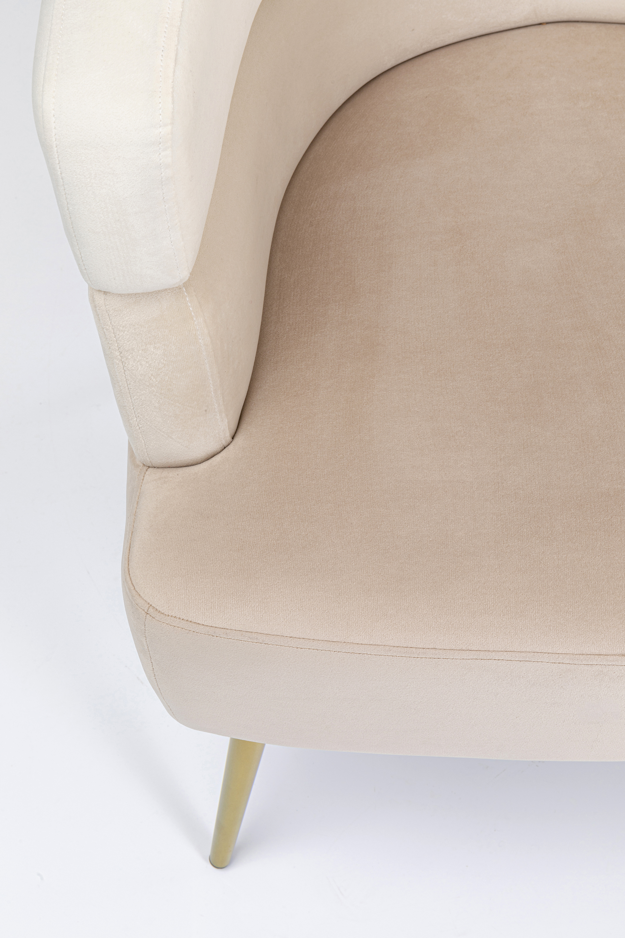 Sessel Sandwich, creme, Samtoptik - Sandwich