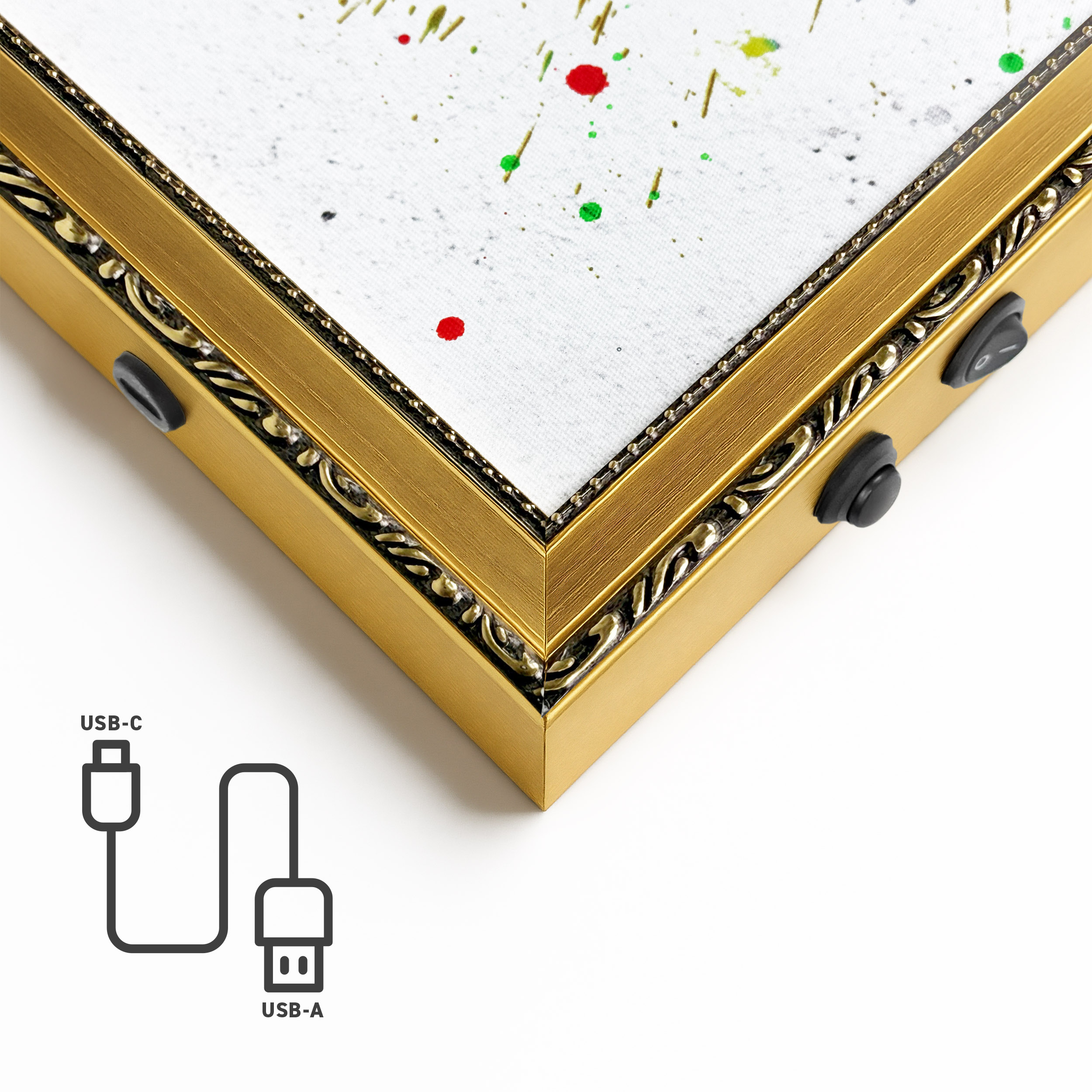 Neon LED Art Black - 50x70cm, dog graffiti