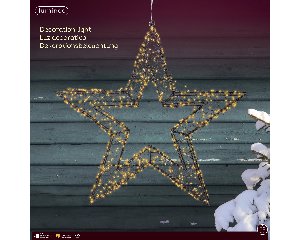 LED Stern - schwarz/klassisch warm, Metall, L7-W58-H58cm-720L