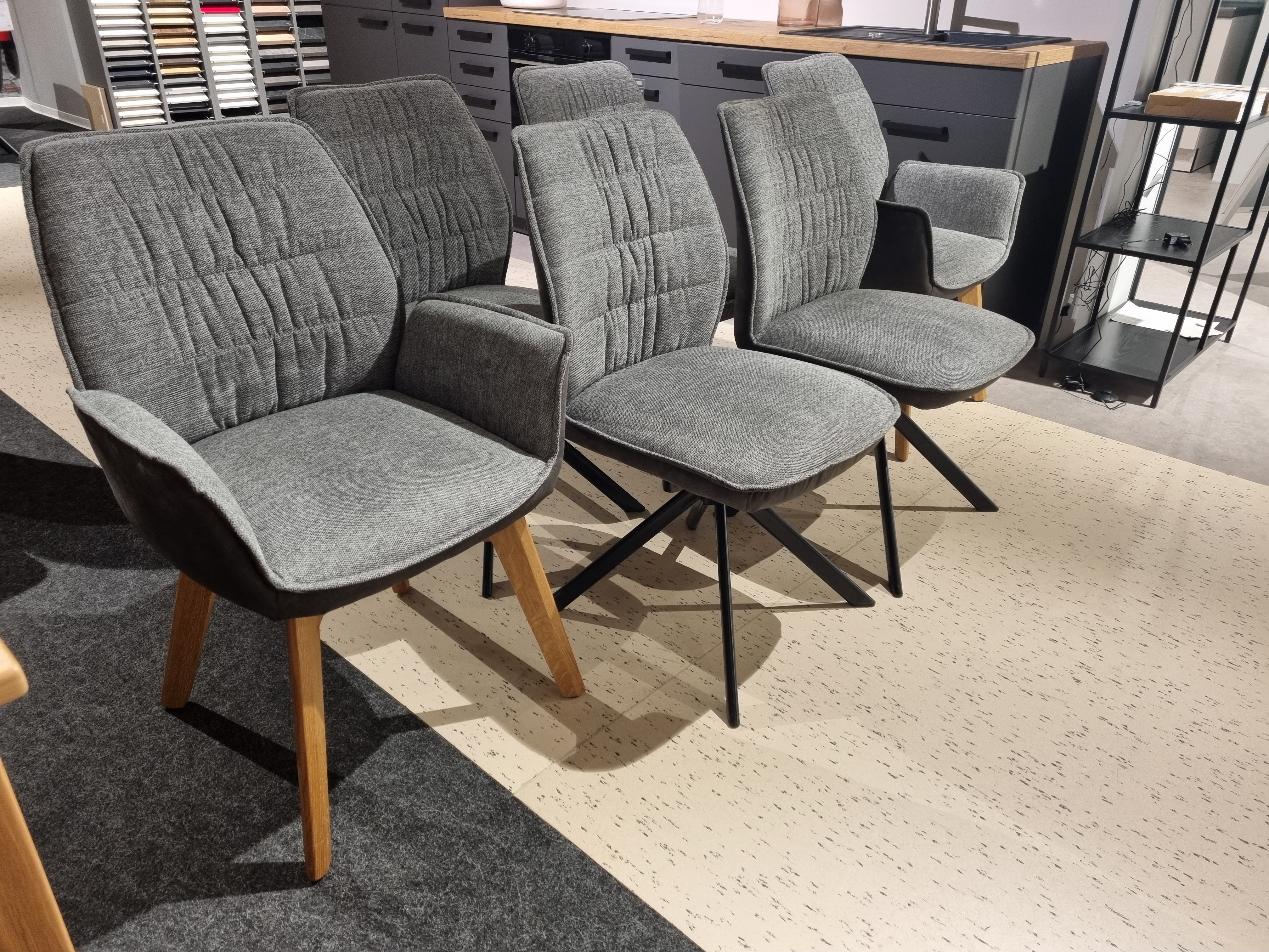 Stuhlsatz aus 6 Stühlen, grey - LS23 Clain