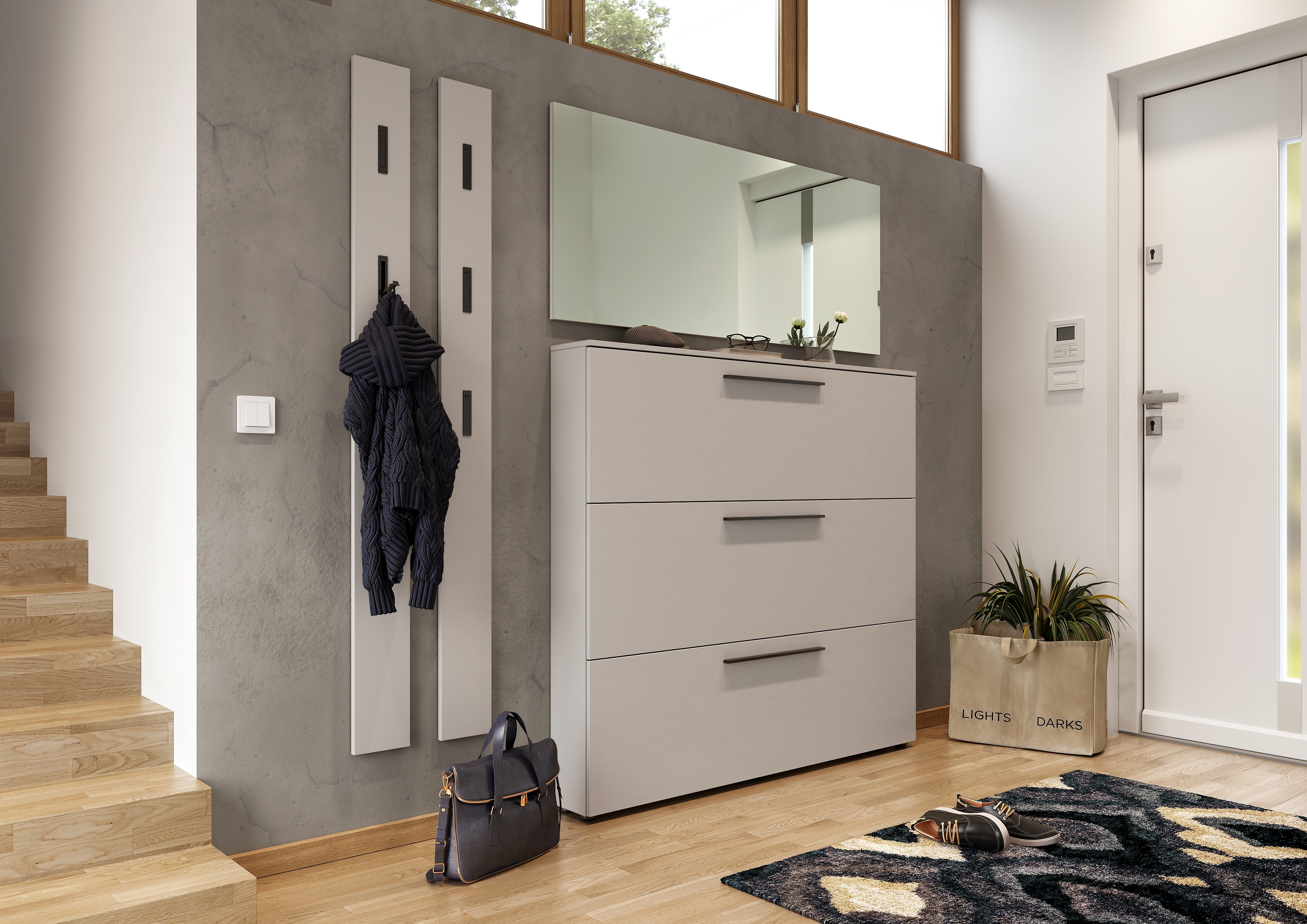 Schuhschrank, Farbe Kaschmir, 3 Klappen - Gelja