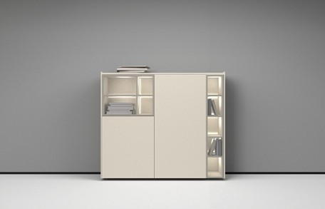 Highboard, Lack angoraweiß matt - LS26 Bivonga