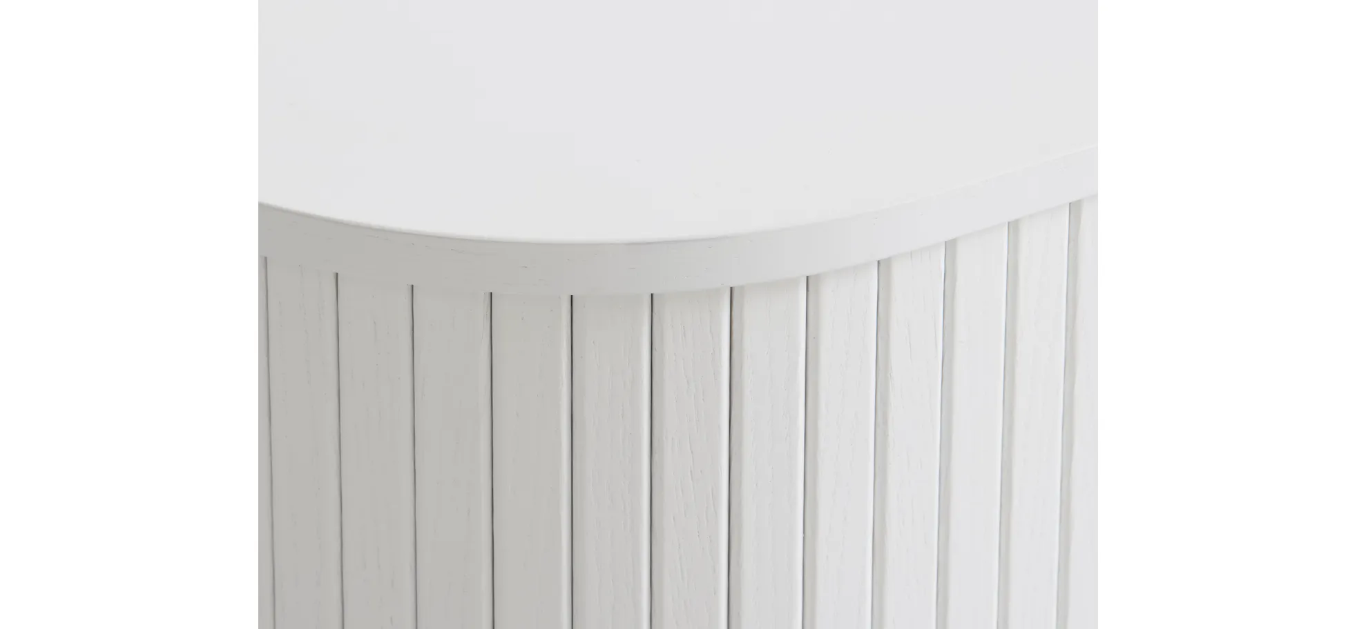Highboard, Weiß, 2 Lamellenschiebetüren - Uriel