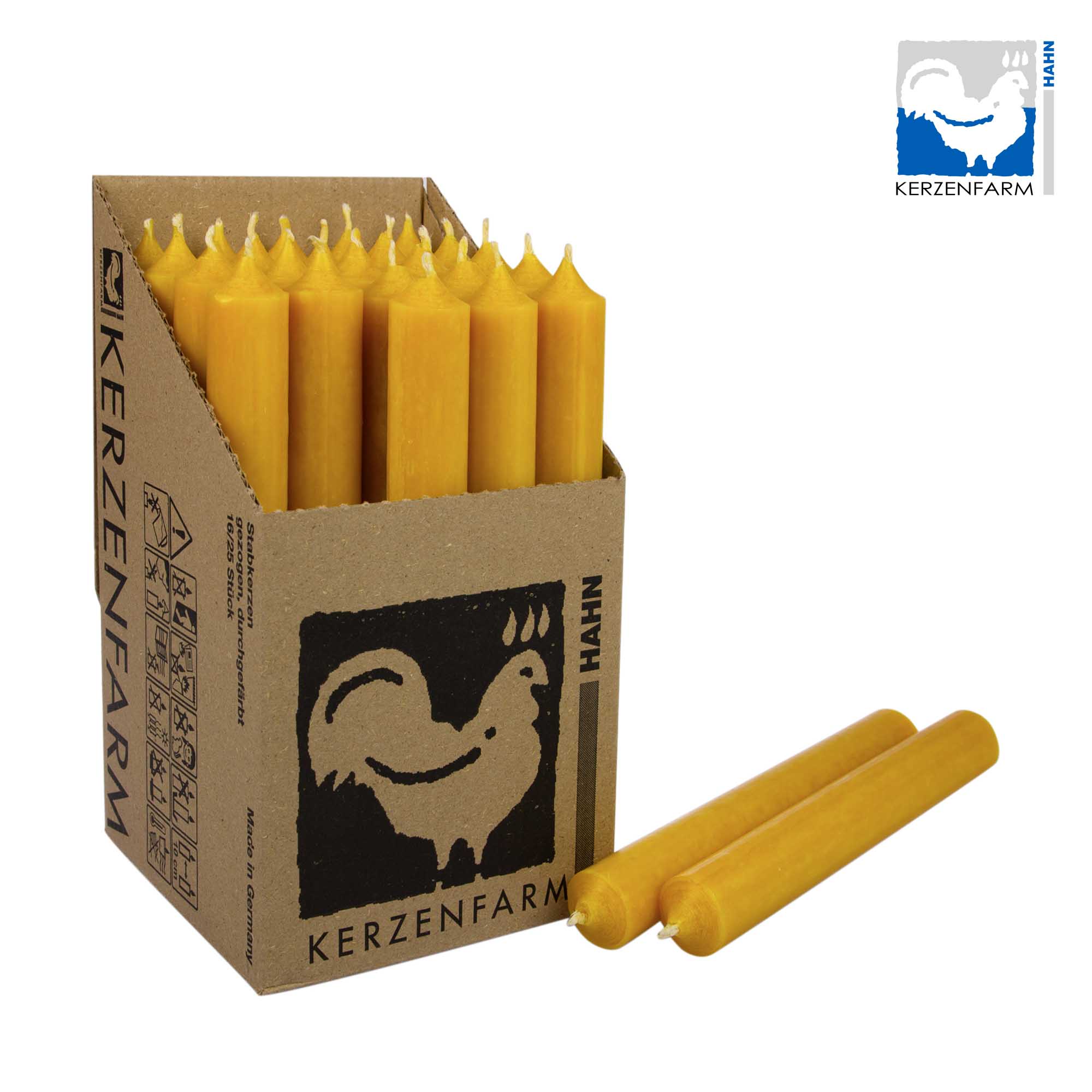 Stabkerze currygelb - 22x180mm