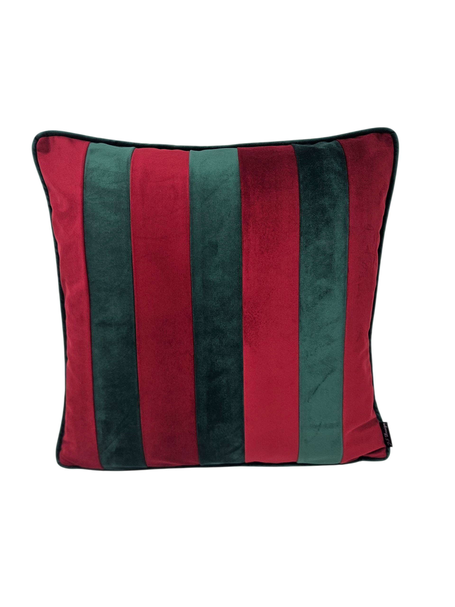 Kissenhülle Scala 45x45cm - rot-grün gestreift