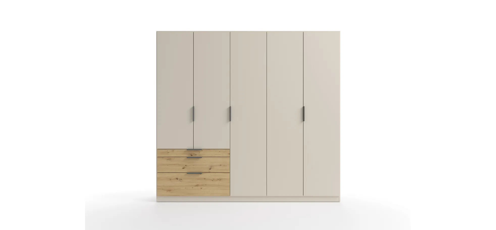 Drehtürenschrank, 5-türig, champagner - Rani