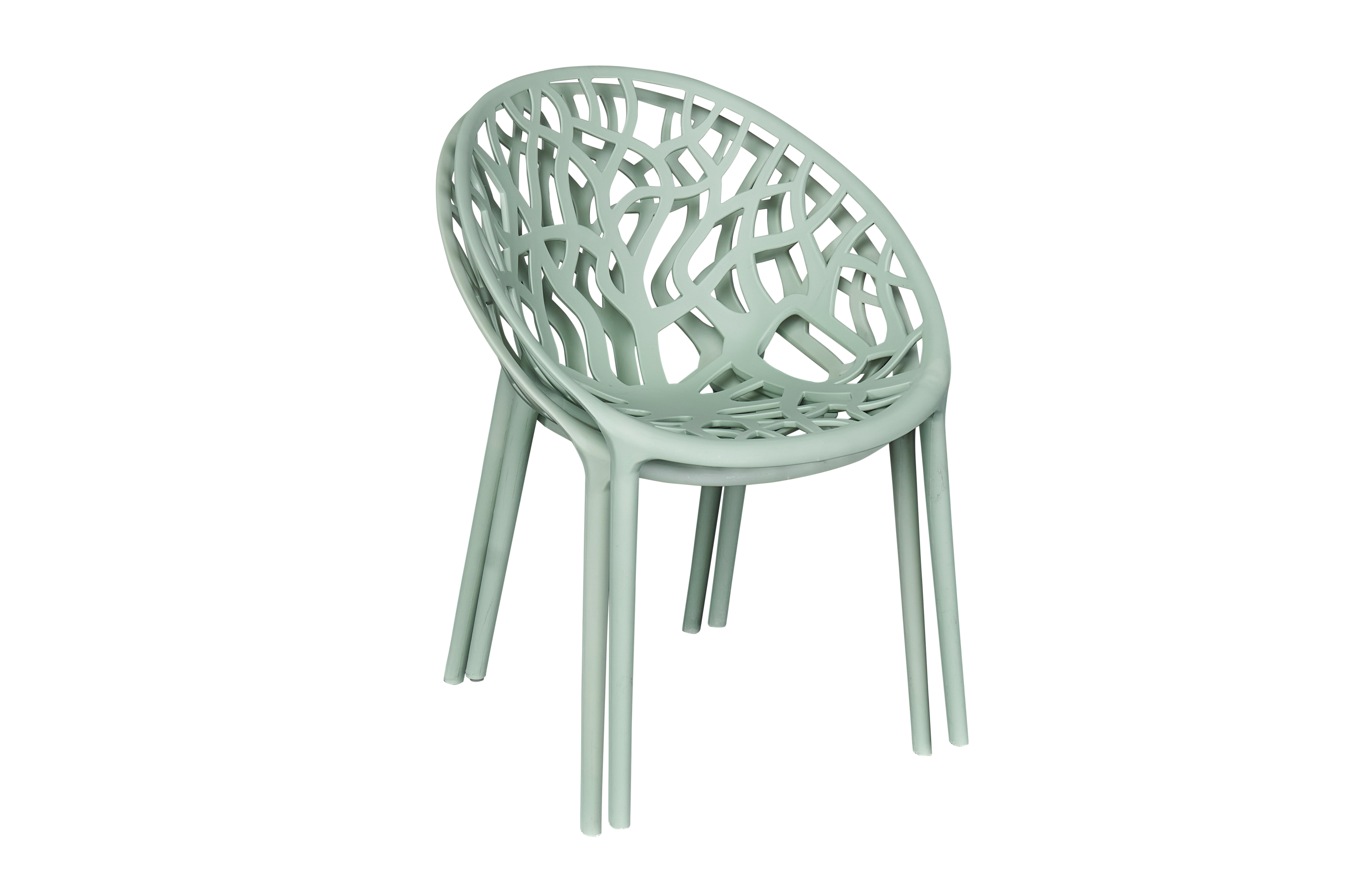 Stuhl stapelbar, Struckturdesign, grün - Vomo