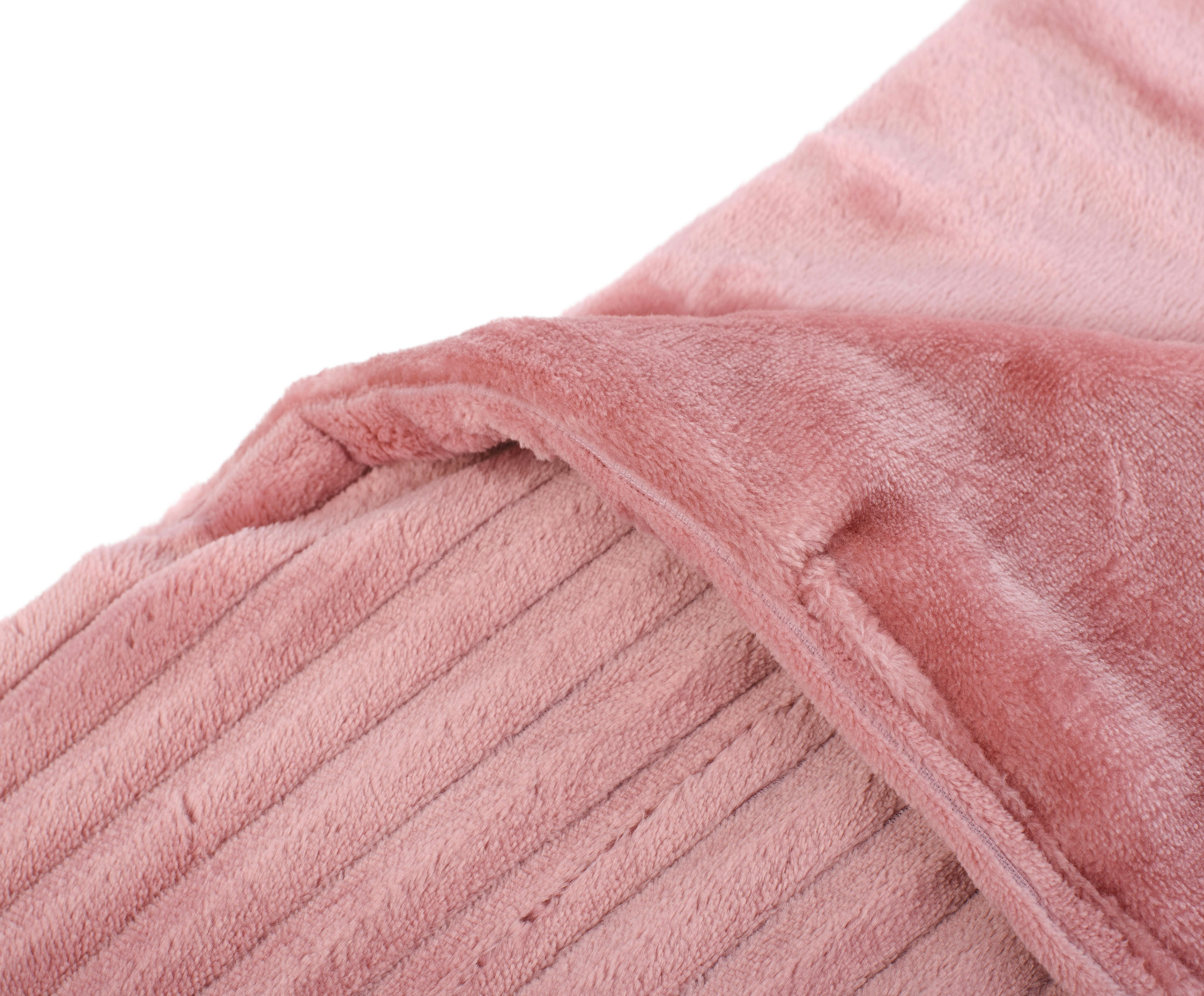 Wohndecke Cord Optik, altrosa - 150x200 cm, Mikrofaser