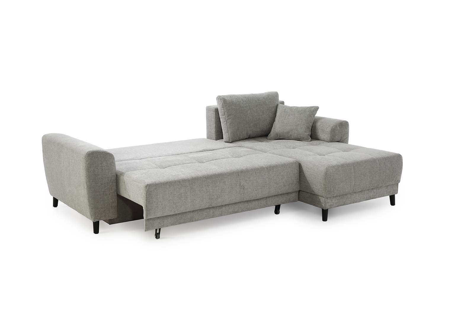 Polsterecke Joni, mit Schlaf-Funktion - inklusive Bettkasten und Kissen