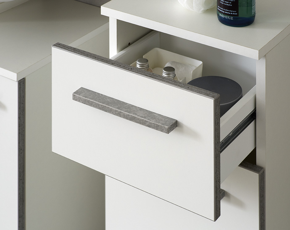 Unterschrank, weiß glanz, 1 Tür, 1 Schub - QUICKSET - 953
