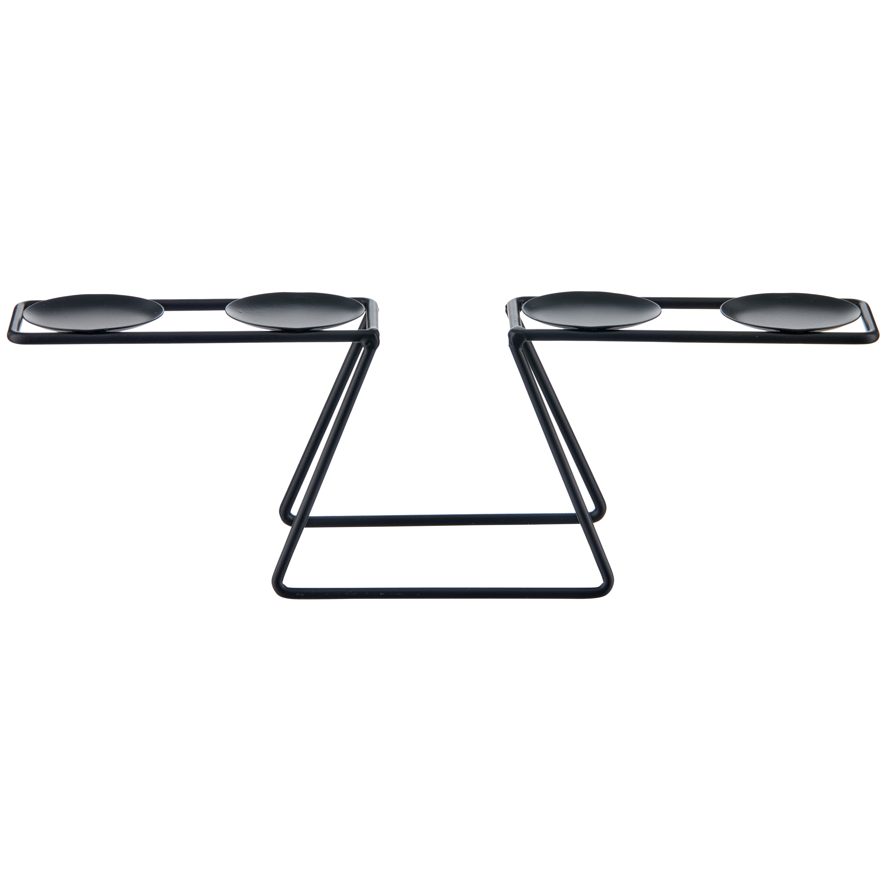 Kerzenhalter, 4-Flg. - metall, schwarz, 30cm