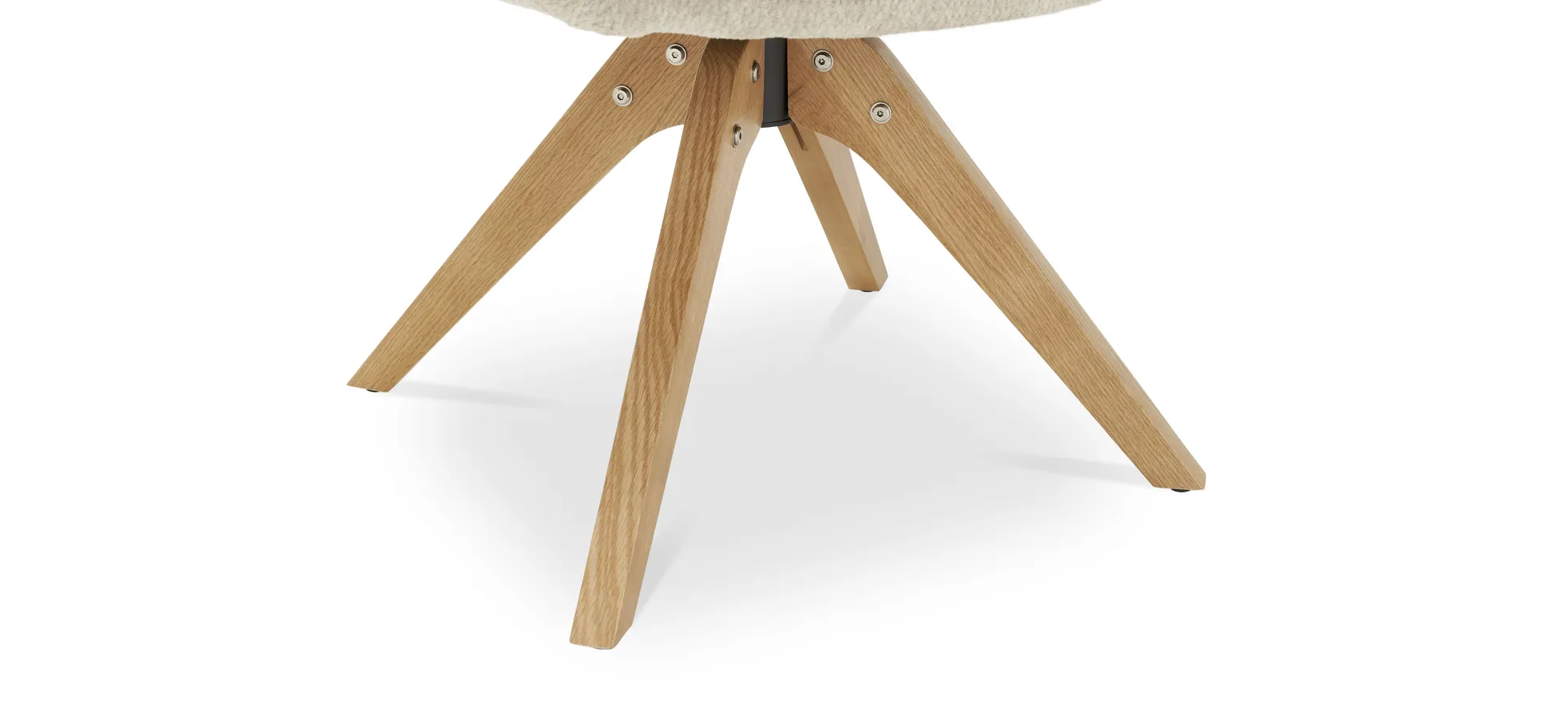 Armlehnstuhl, Bezug beige, Gestell Eiche - Marou