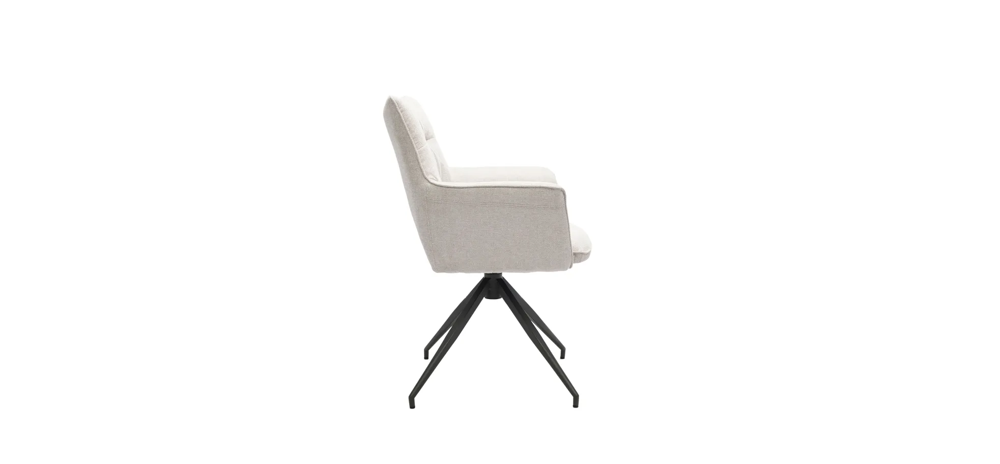 Vierfußstuhl mit Armlehnen, beige, drehbar - Maleen