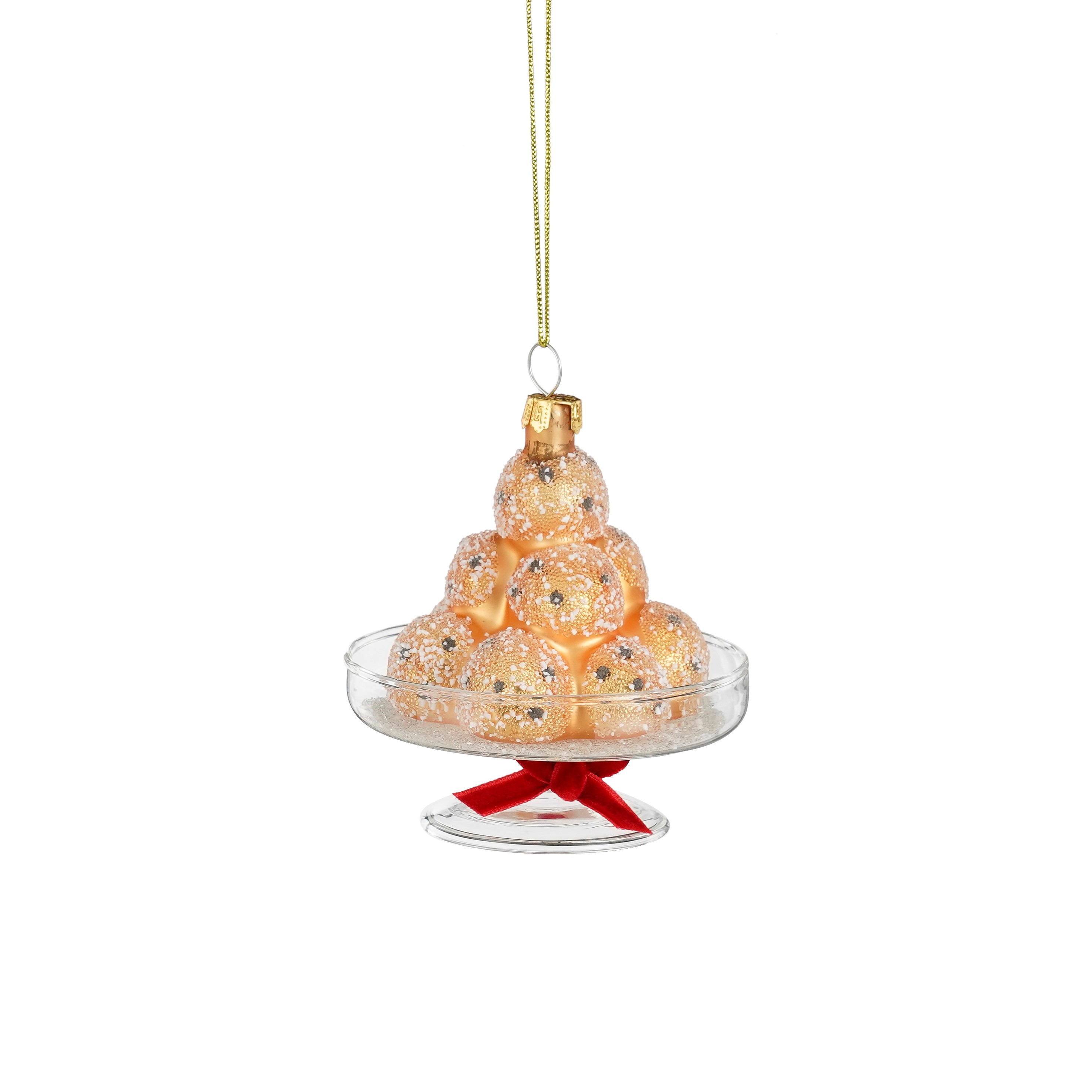 Ornament Dutch Oliebol - gold - h8,5xd8cm