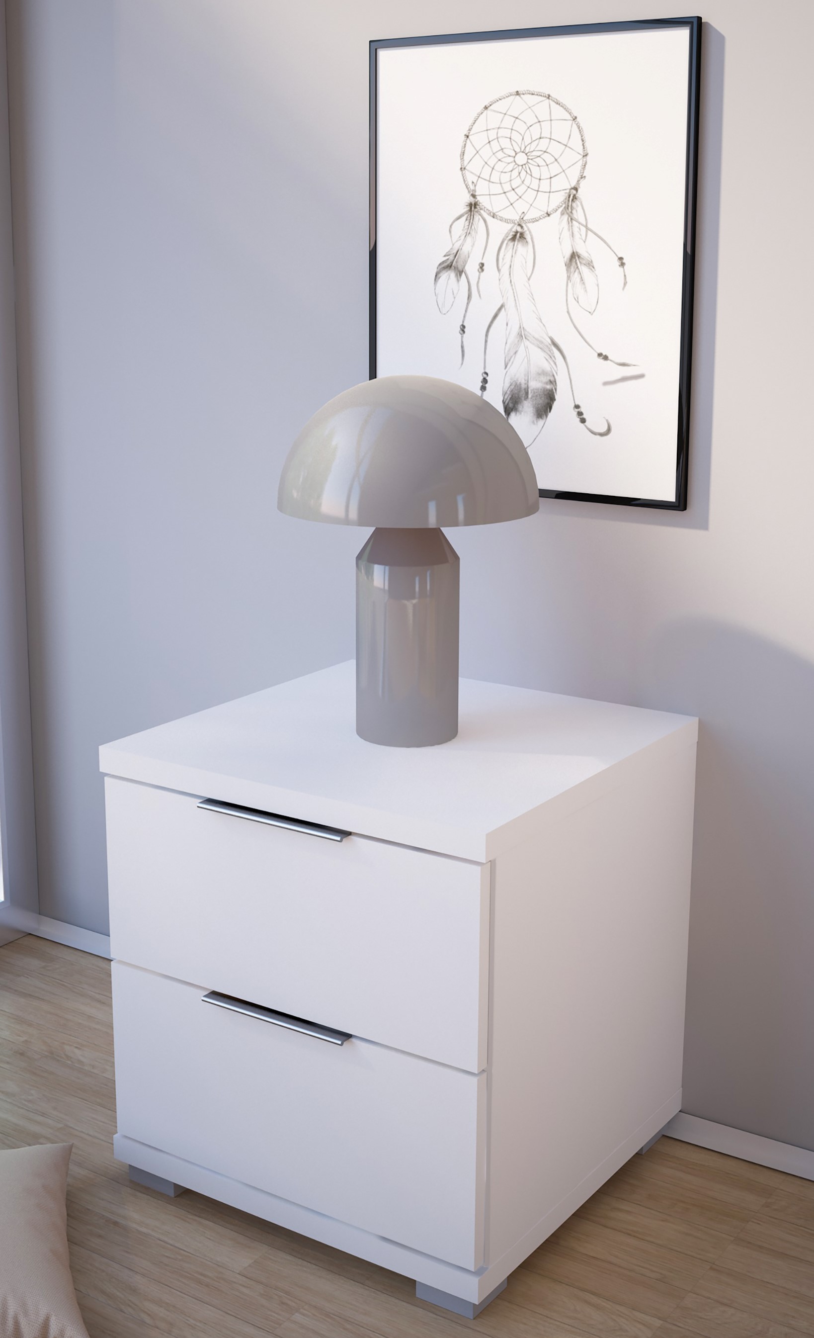 Nachtkommode, weiß Nachbildung - PAPENBURG