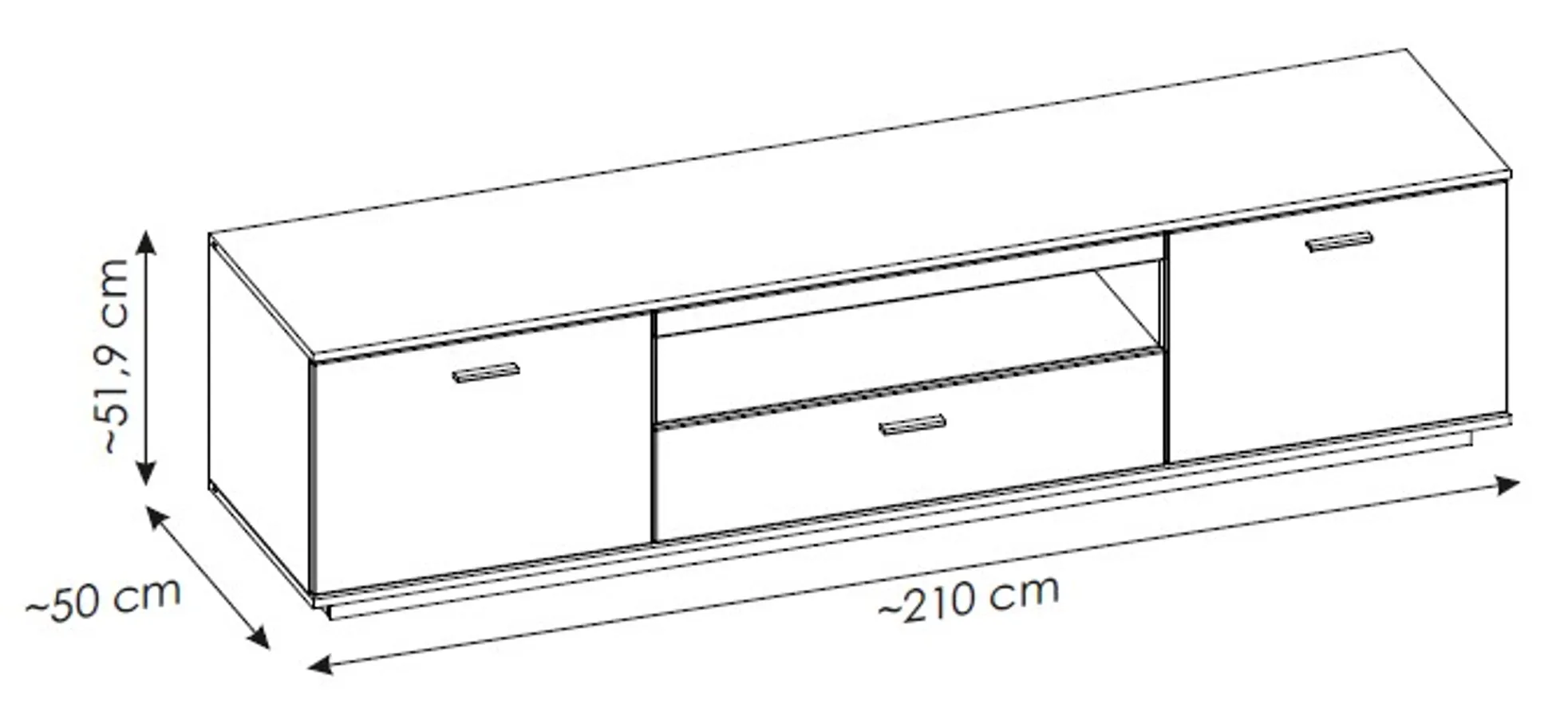 Lowboard, Eiche, Anthrazit - MyStyle 1020