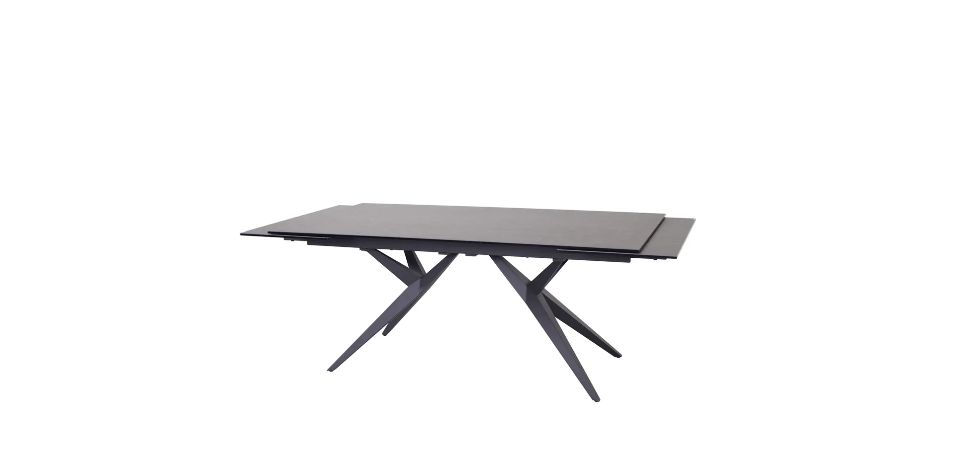 Esstisch, Glaskeramik dunkelgrau, ausziehbar - Michela