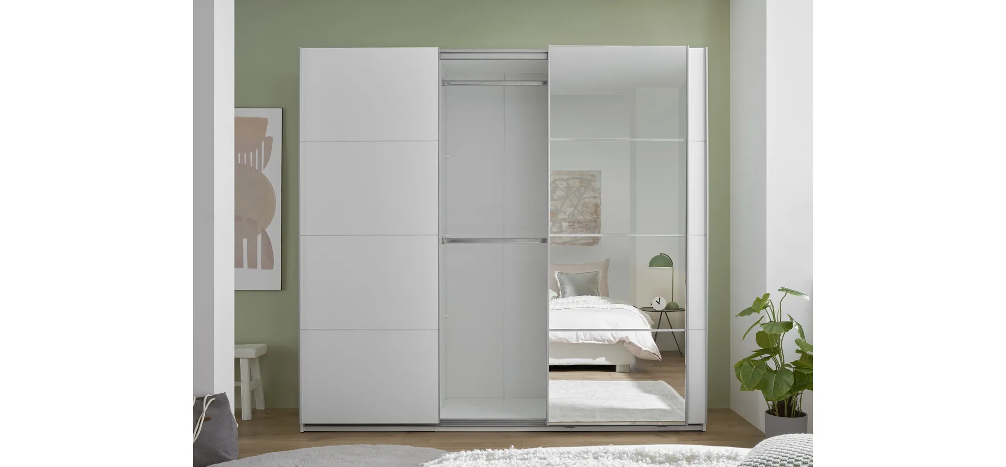 Schwebetürenschrank, weiß - MyStyle 3056