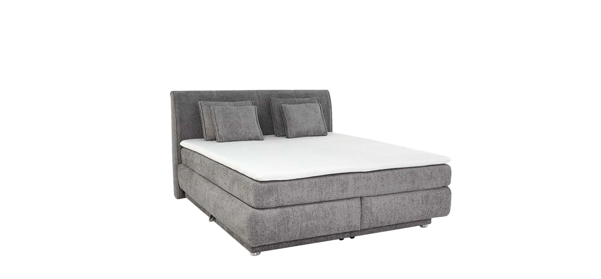 Boxspringbett, Mittelgrau - Jillian