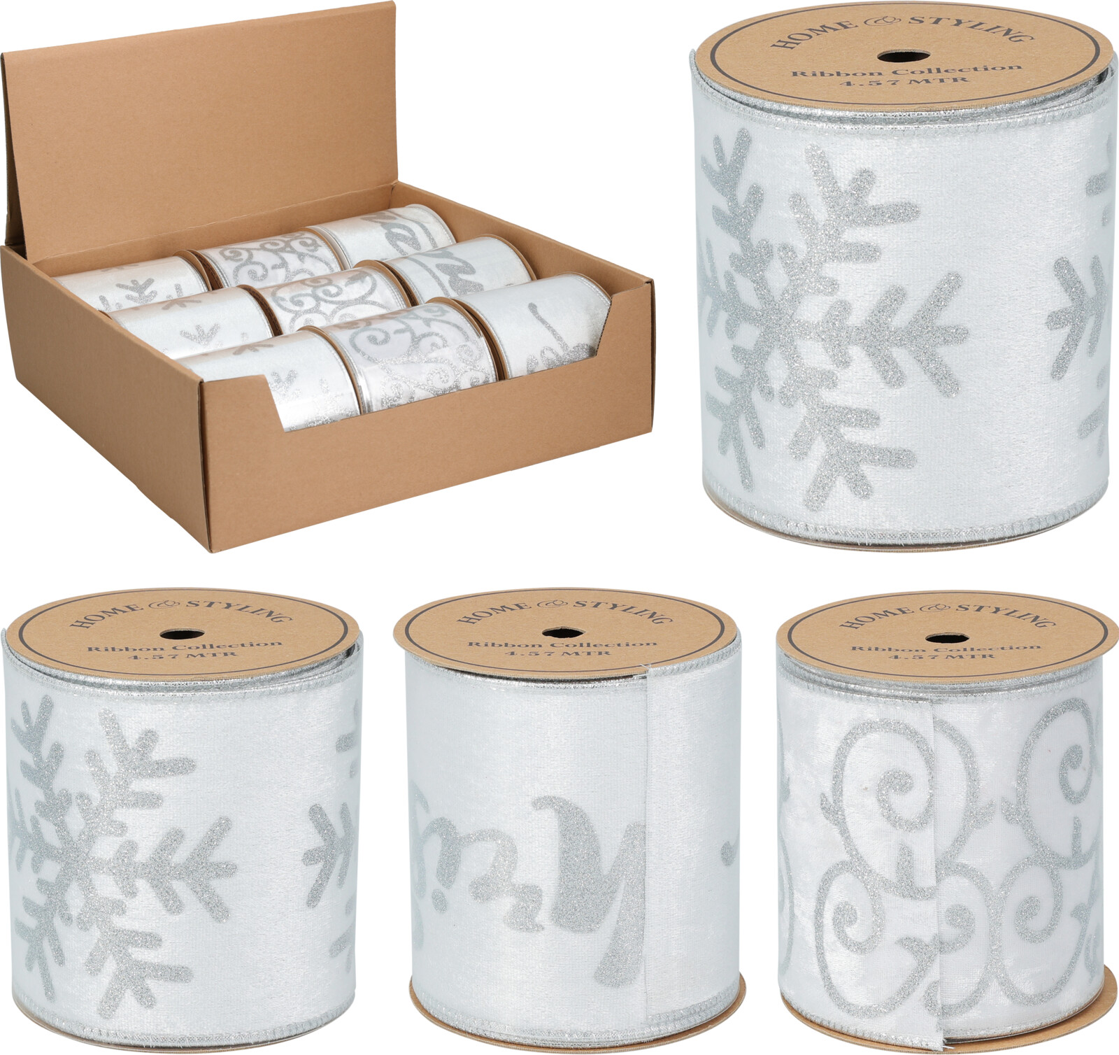 Geschenkband 450X10CM SILBER 3SOR