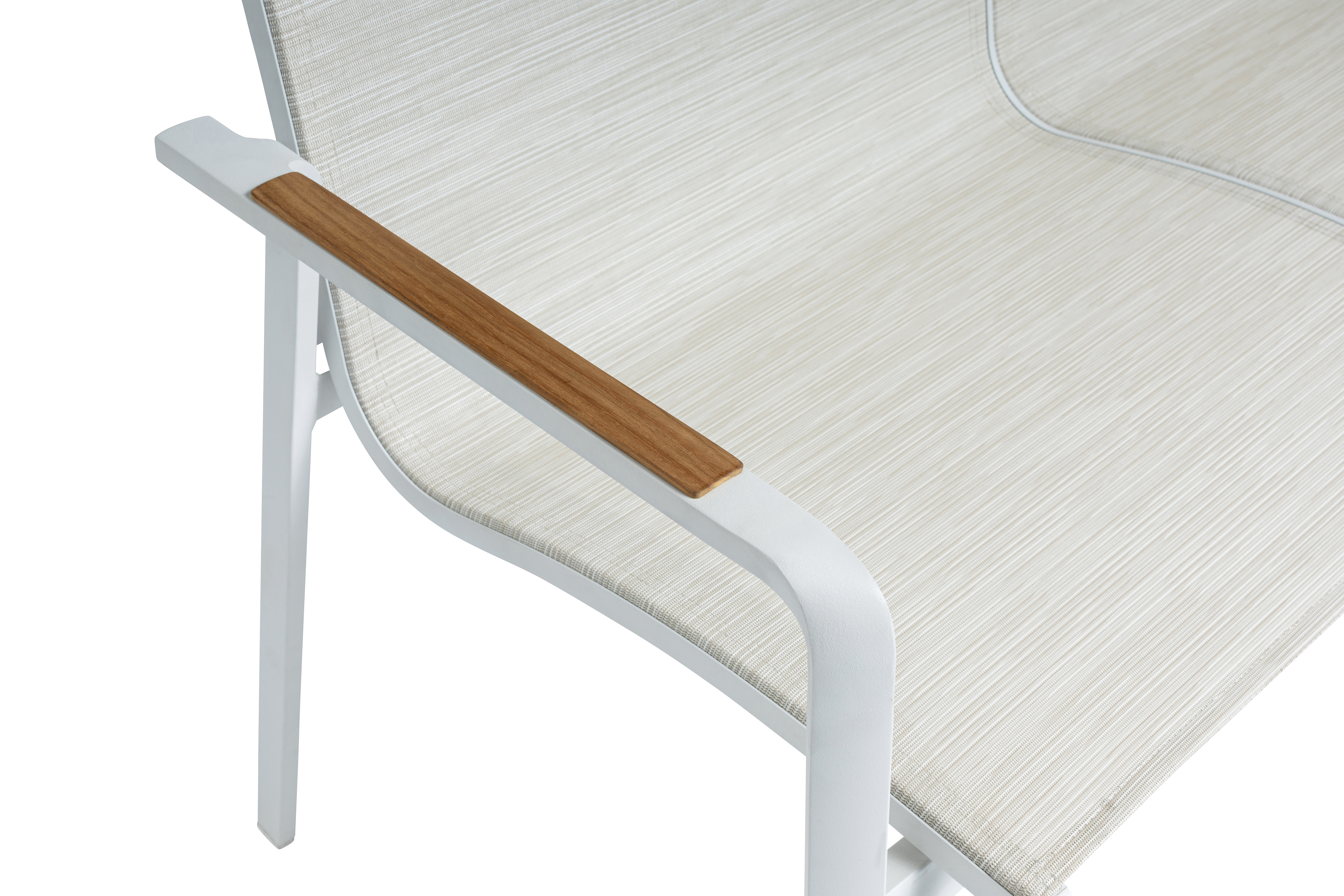 2er-Bank, weiß matt, beige, Outdoor - Diamond