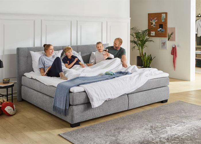 Familienbett • 2m Boxspringbett für die ganze Familie • Schlafzimmermöbel • Meyerhoff