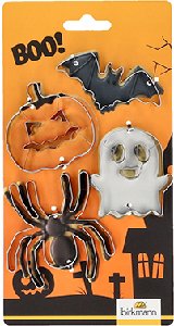 Ausstecher-Set Halloween - Edelstahl, 4 Motive Halloween (Spinne, Kürbis)