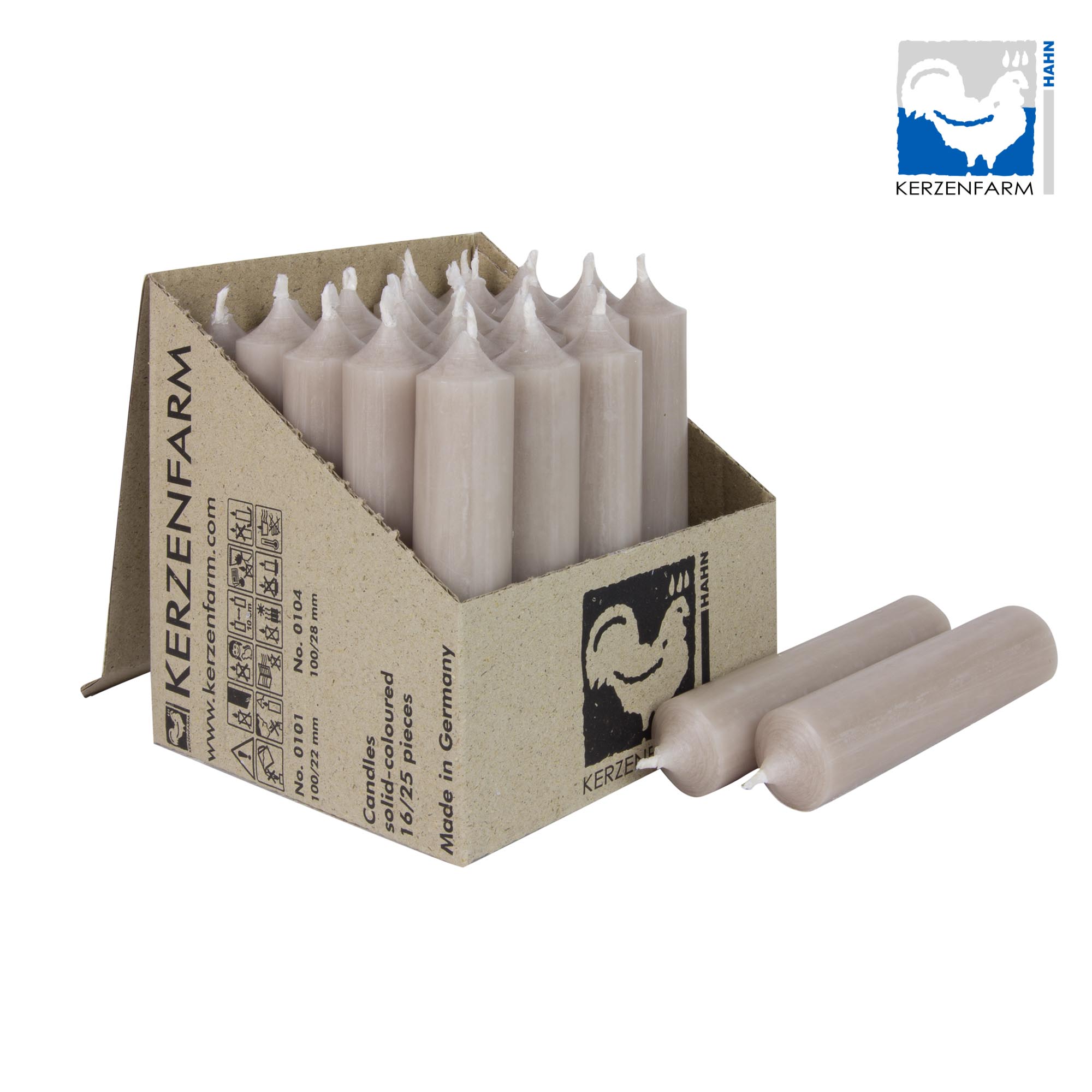 Stabkerze taupe - 22x100mm