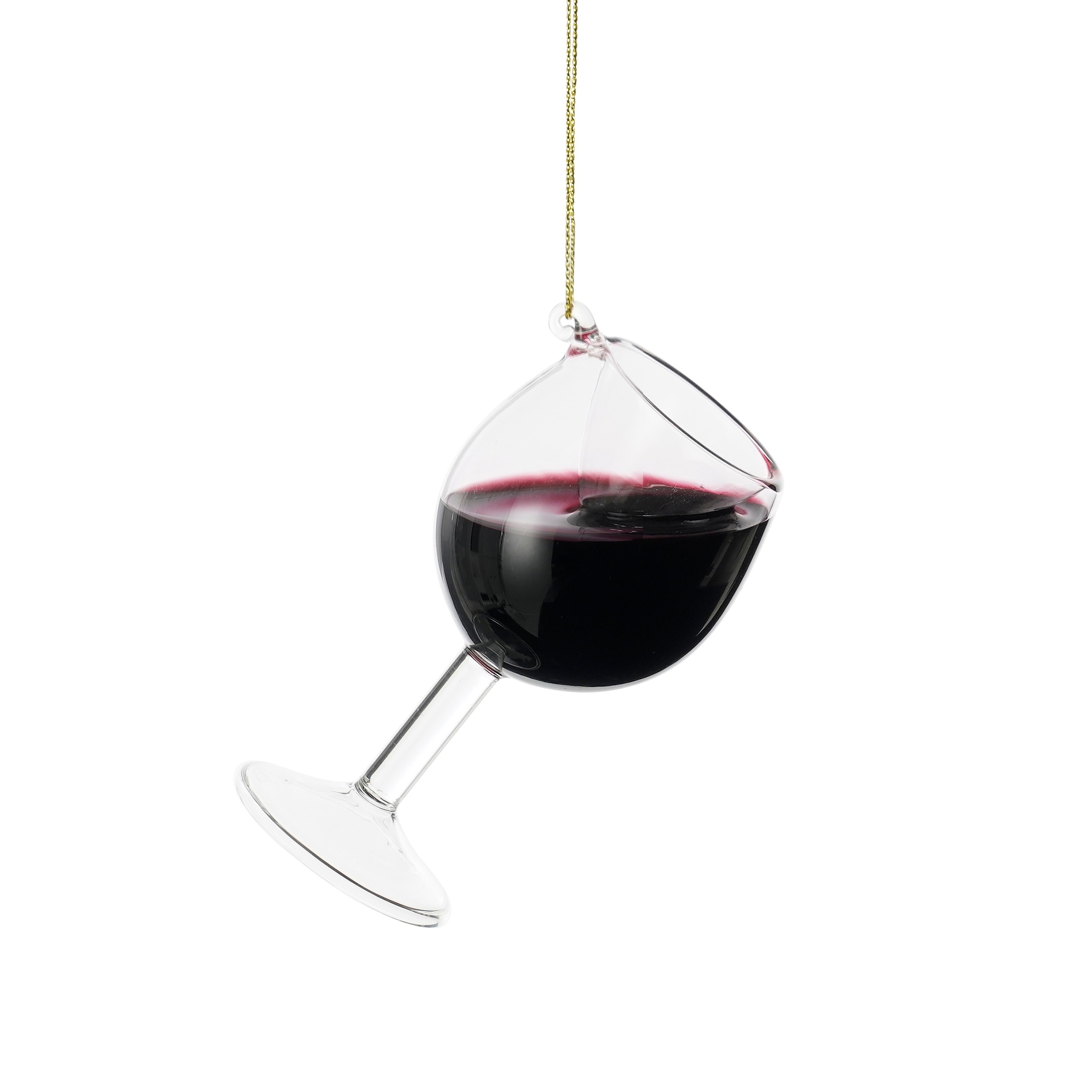 Ornament Weinglas - d.rot - h10xd5cm