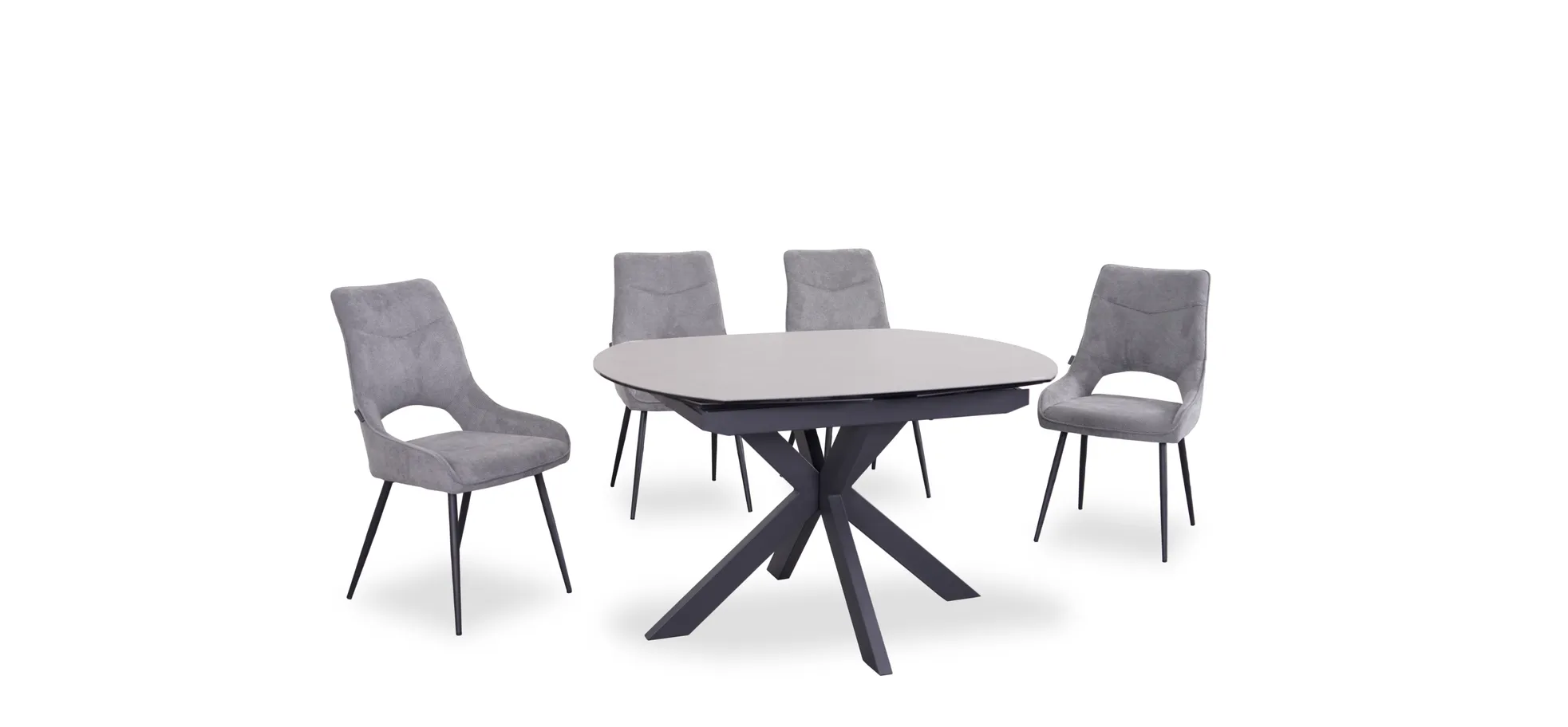 Esstisch, ausziehbar, Glaskeramik grau - Meggie