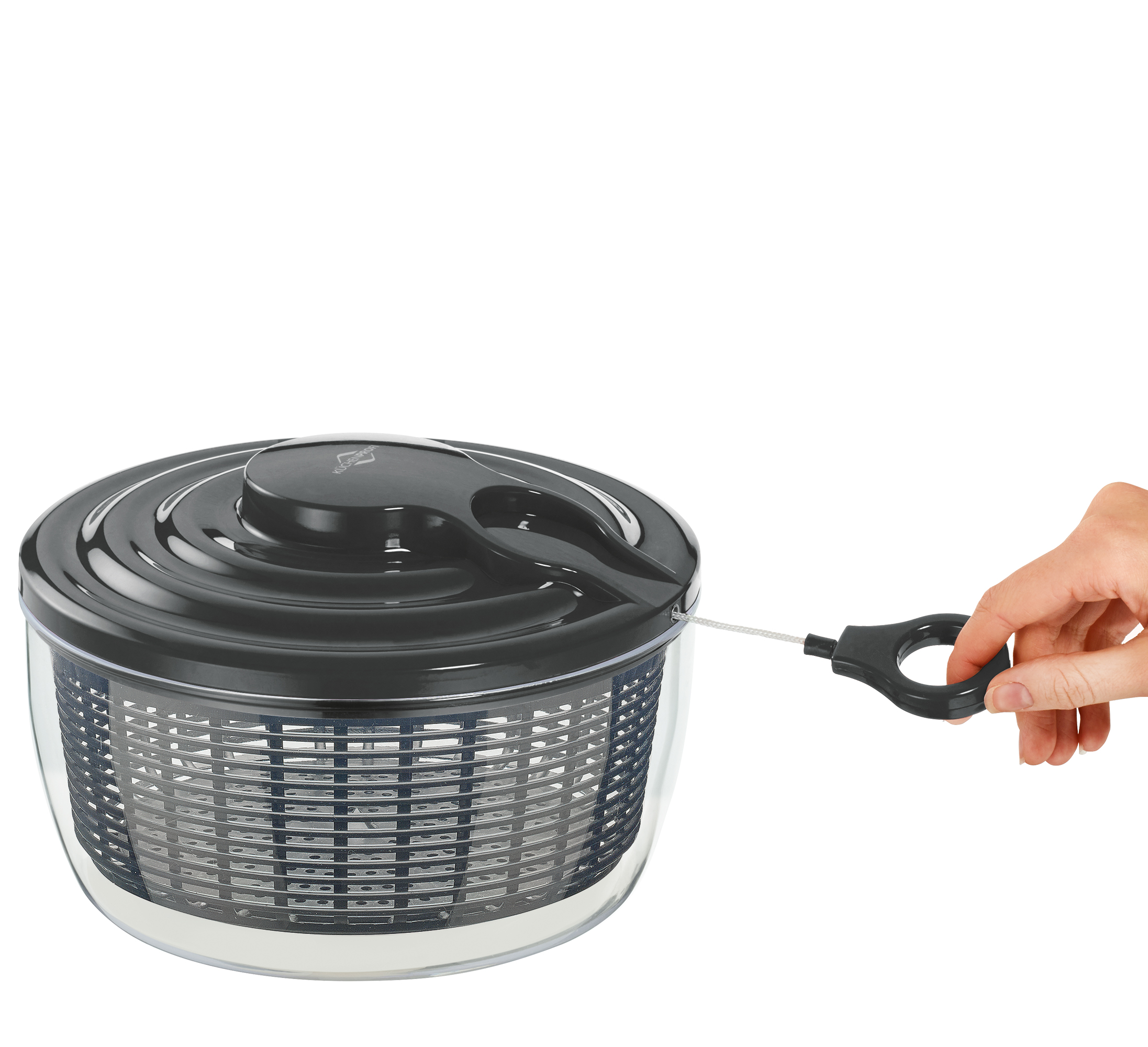 Salatschleuder Compacto - Kunststoff, schwarz/transparent, 3,25l