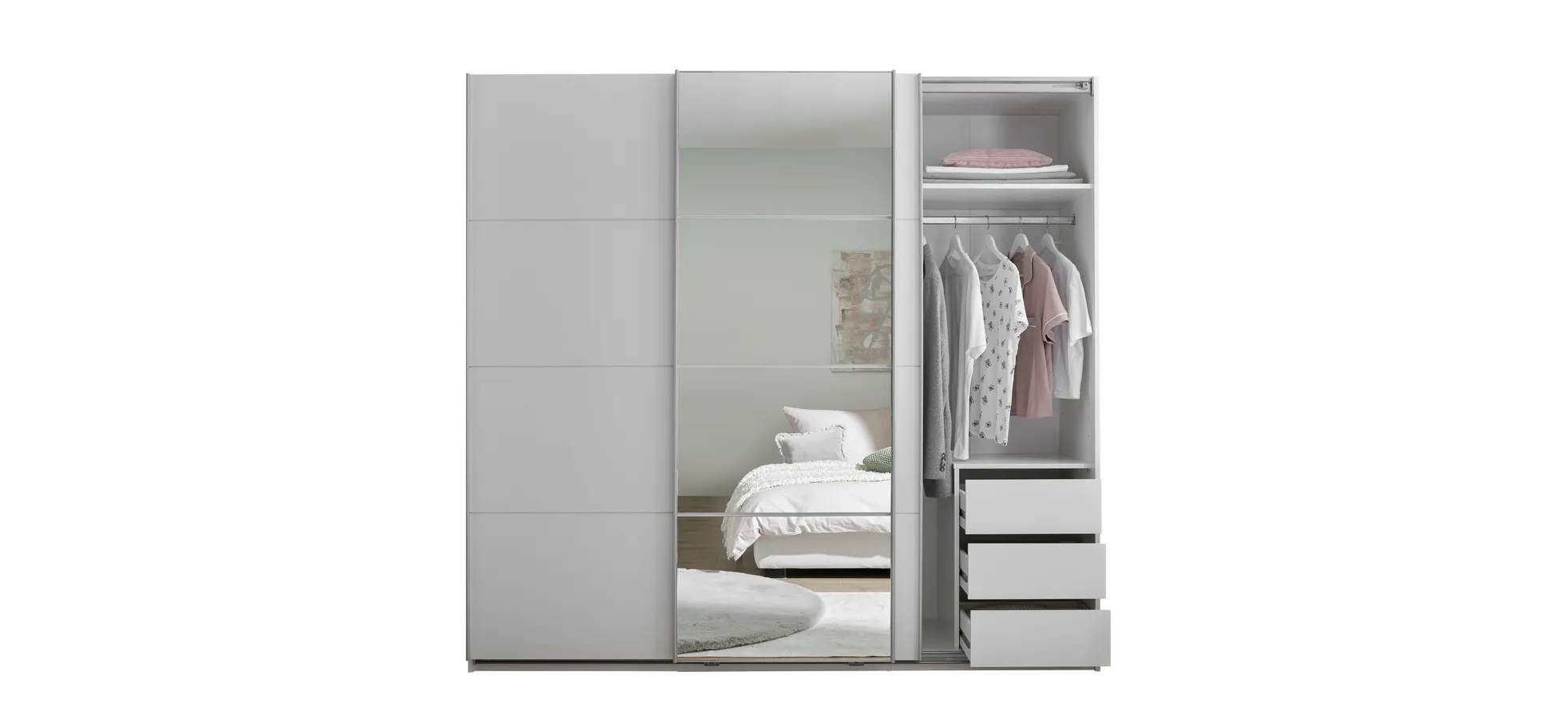 Schwebetürenschrank, weiß - MyStyle 3056