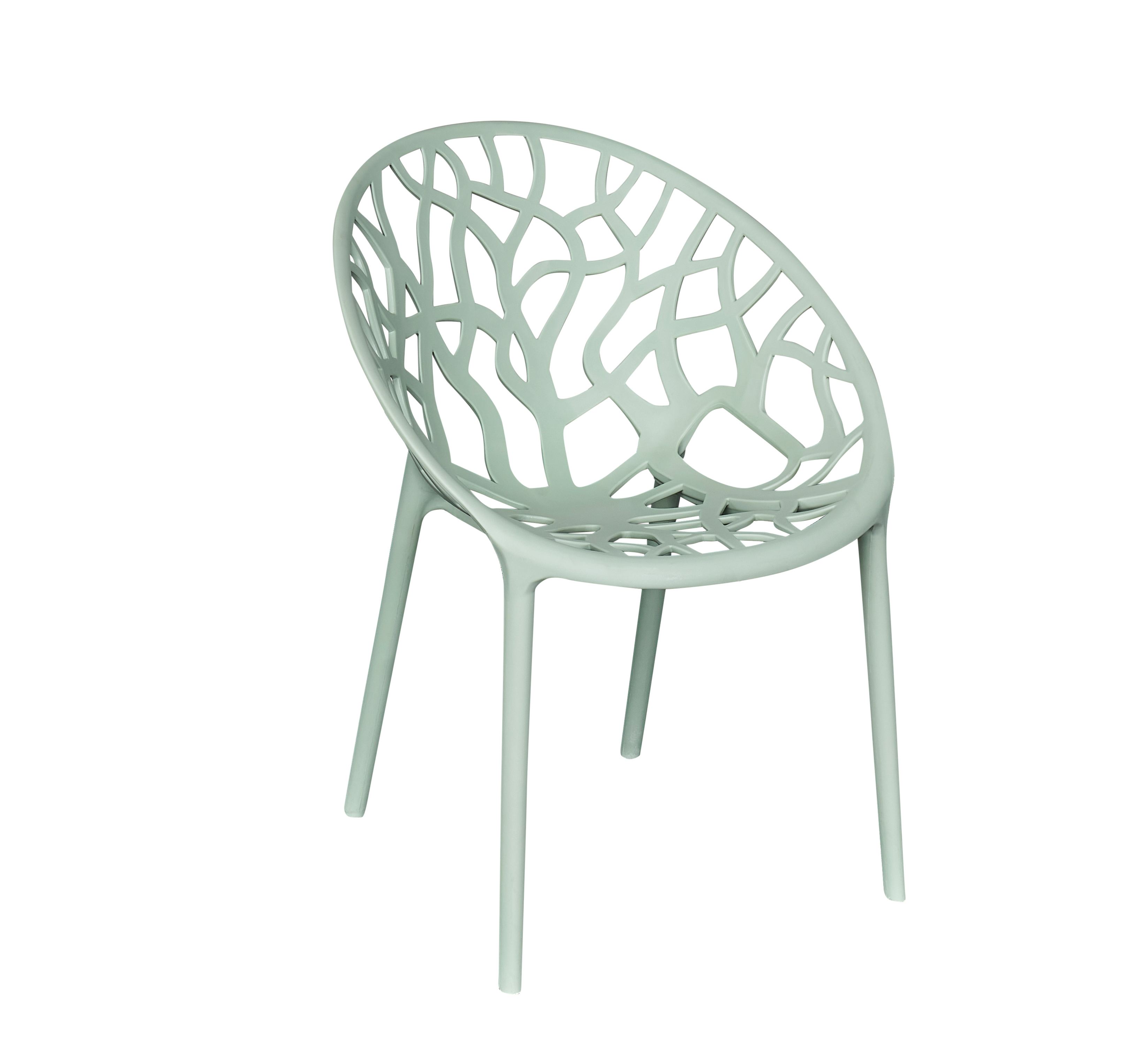 Stuhl stapelbar, Struckturdesign, grün - Vomo