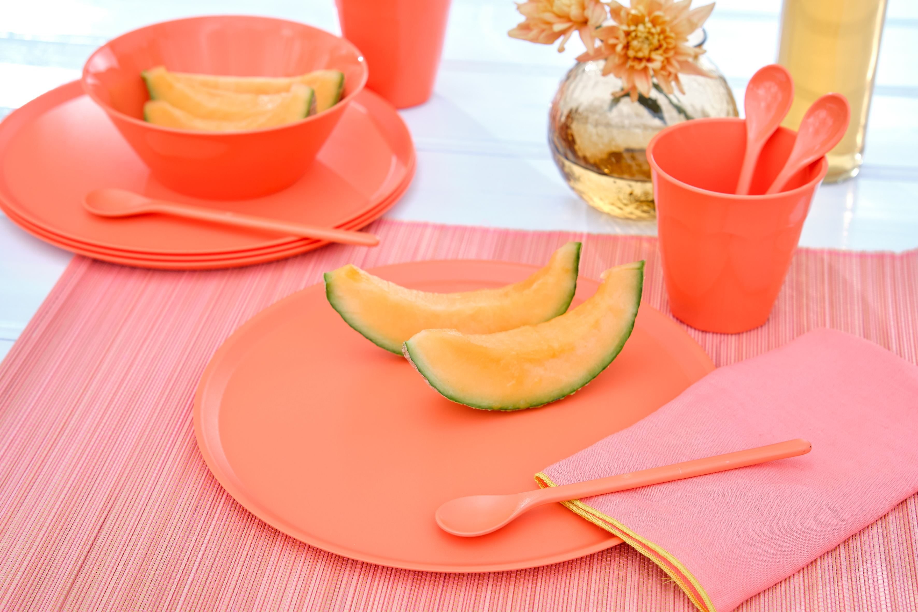 Großer Teller 25,5cm, strong coral - spülmaschinengeeignet