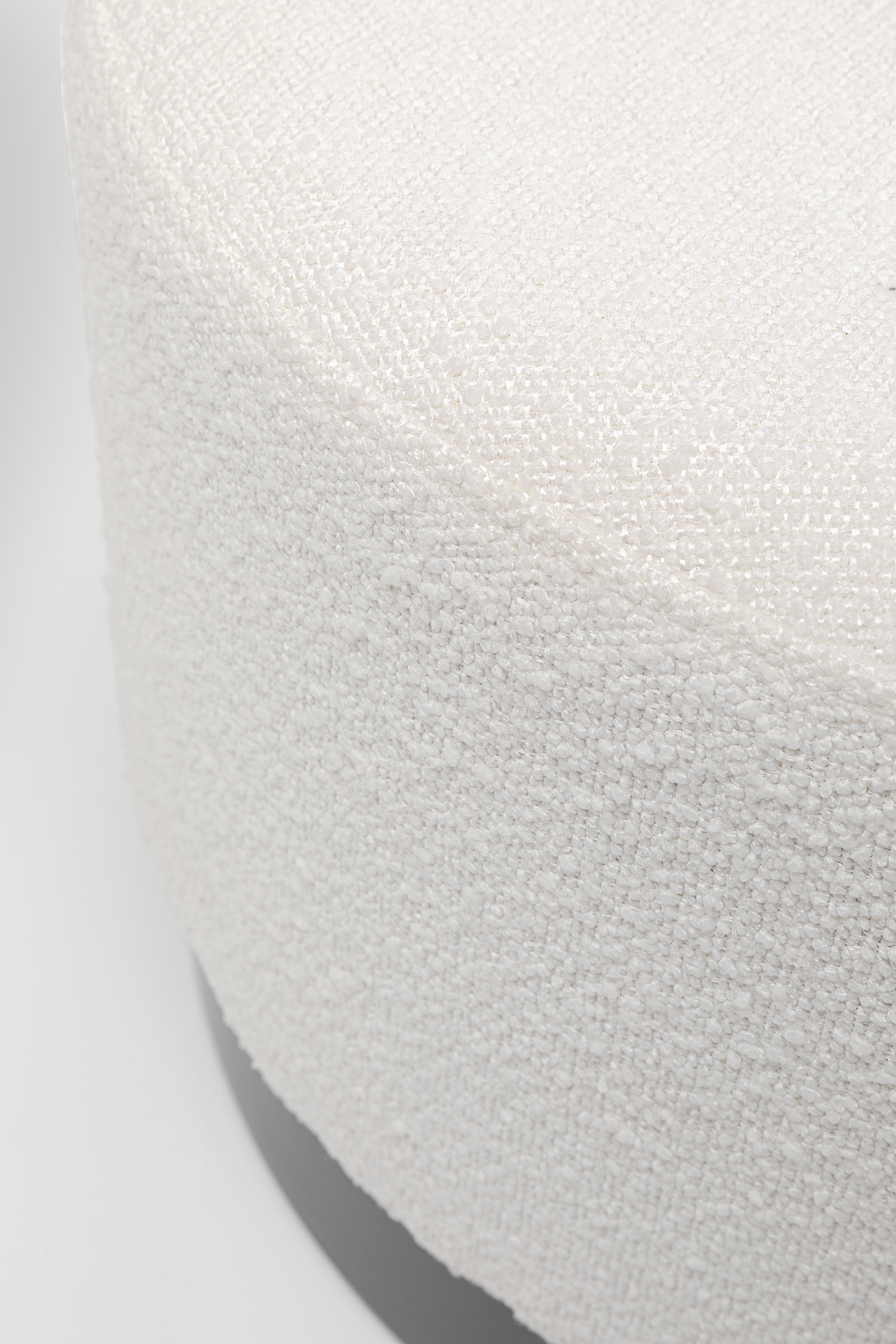 Hocker Cherry Boucle, creme, Stahl lackiert - Möbel