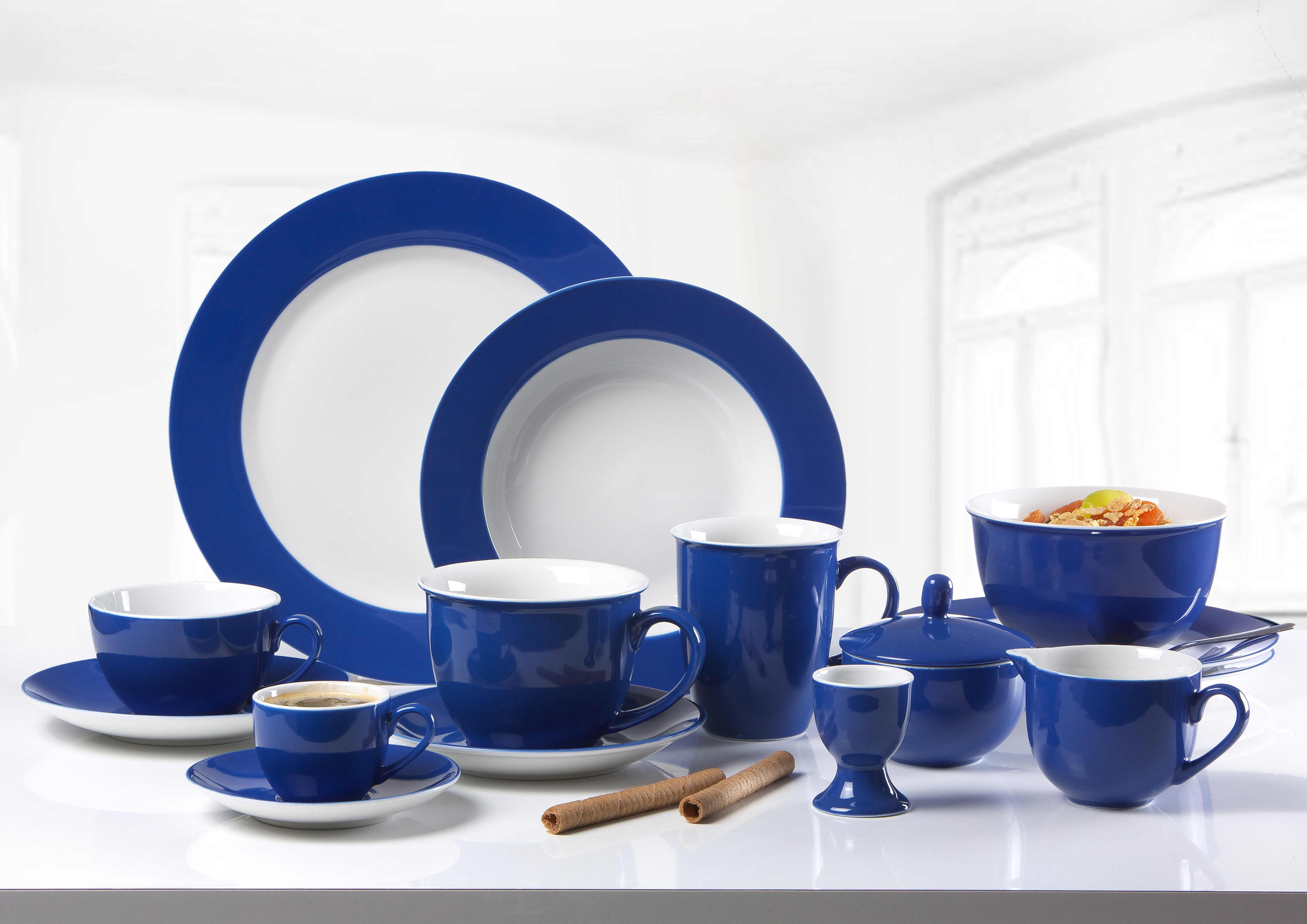 Untertasse Doppio Indigo 16 cm - Porzellan, sü