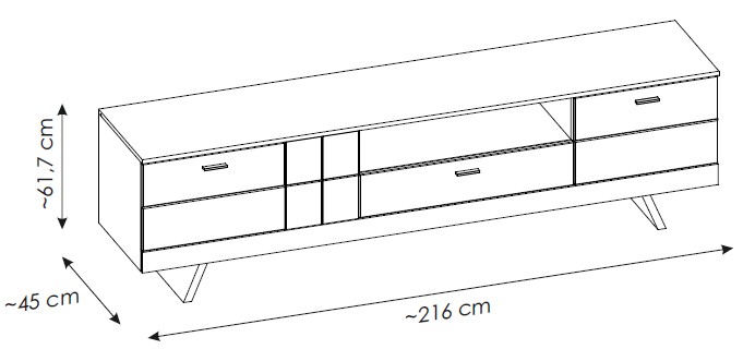 Lowboard, Eiche, Alpinweiß - MyStyle 1019