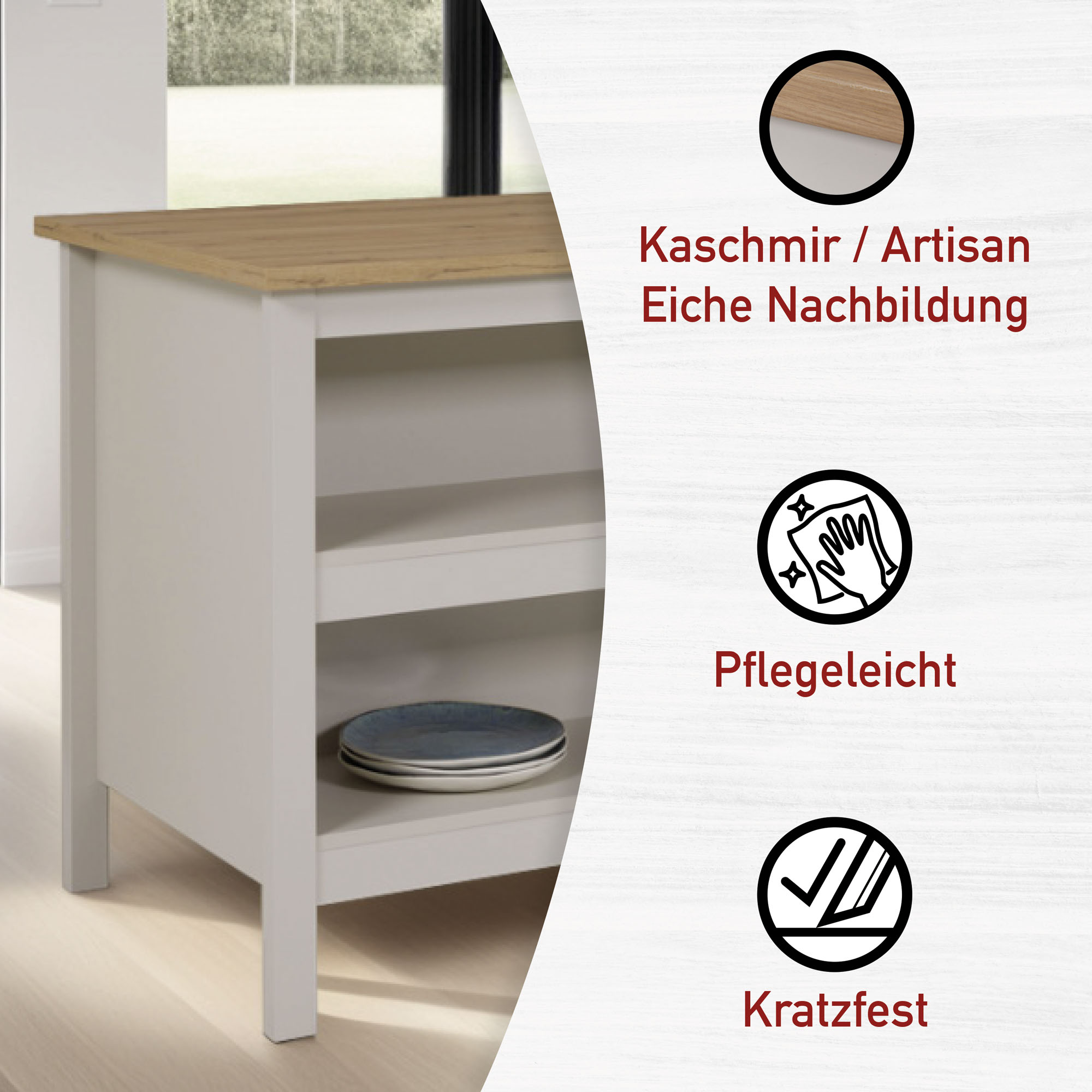 Bartisch, Kaschmir/Artisan Eiche - MyStyle 4060
