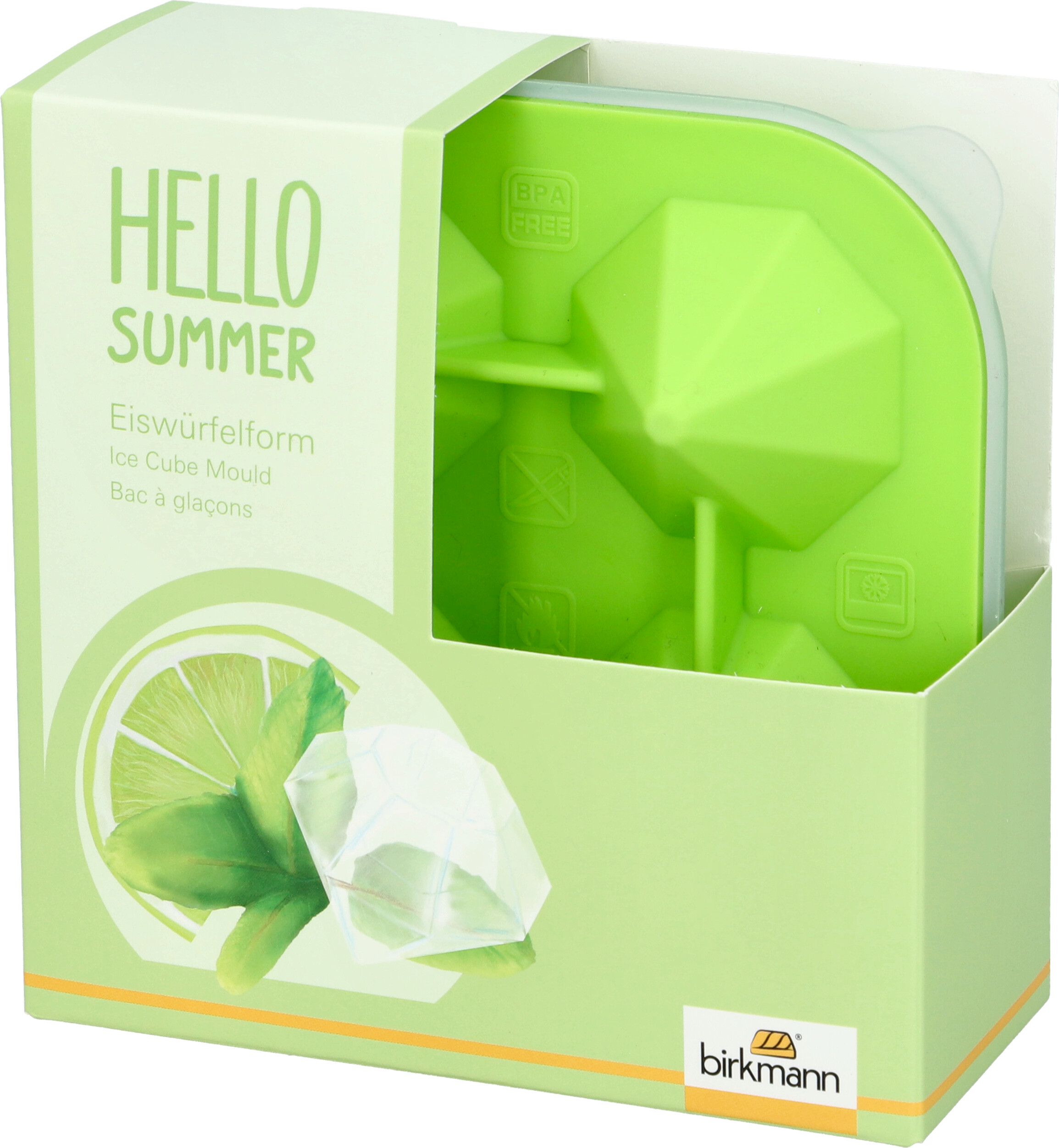 Eiswürfelform Diamant für 4 Stück - aus Silikon