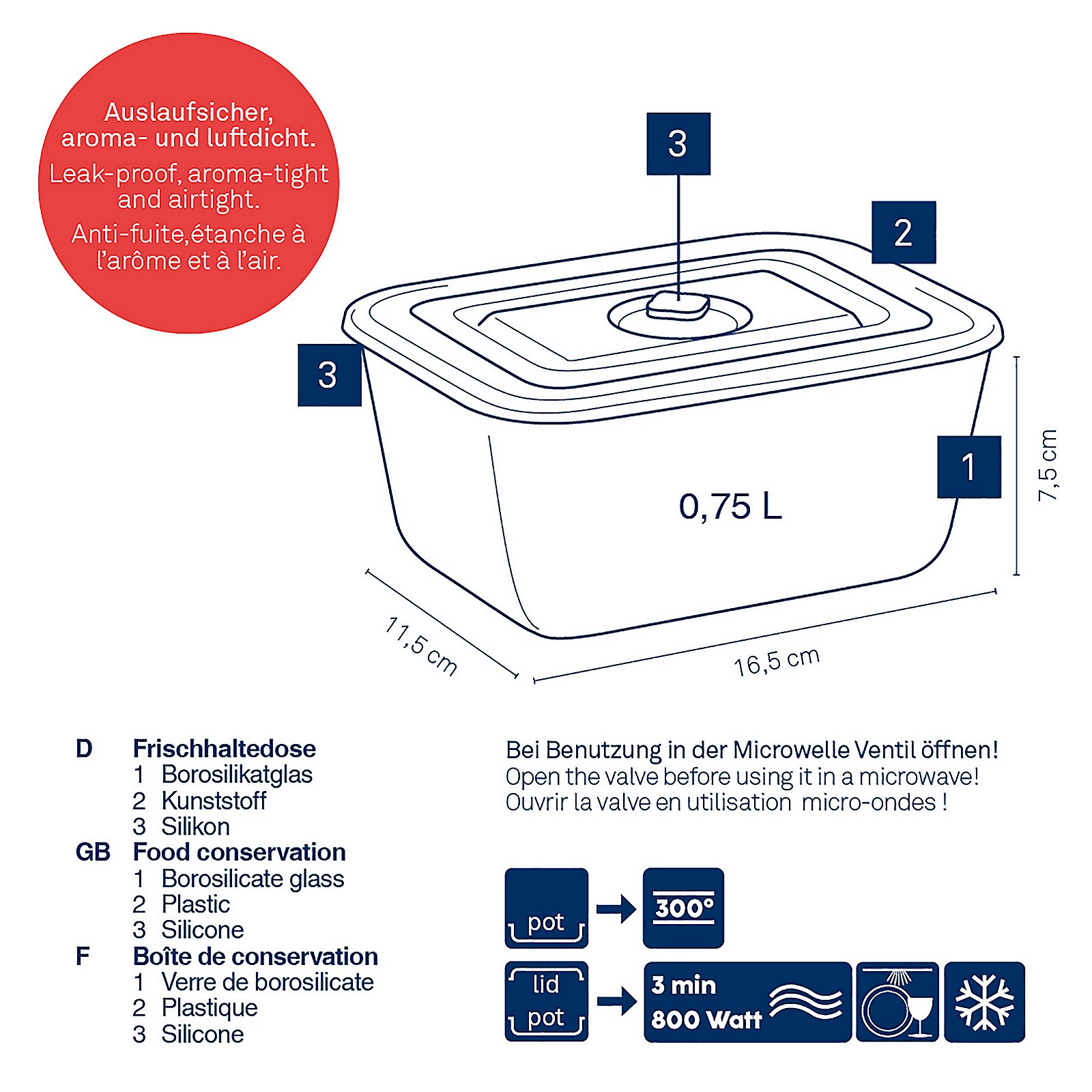 Frischhaltedose Aurelia - ca. 750 ml