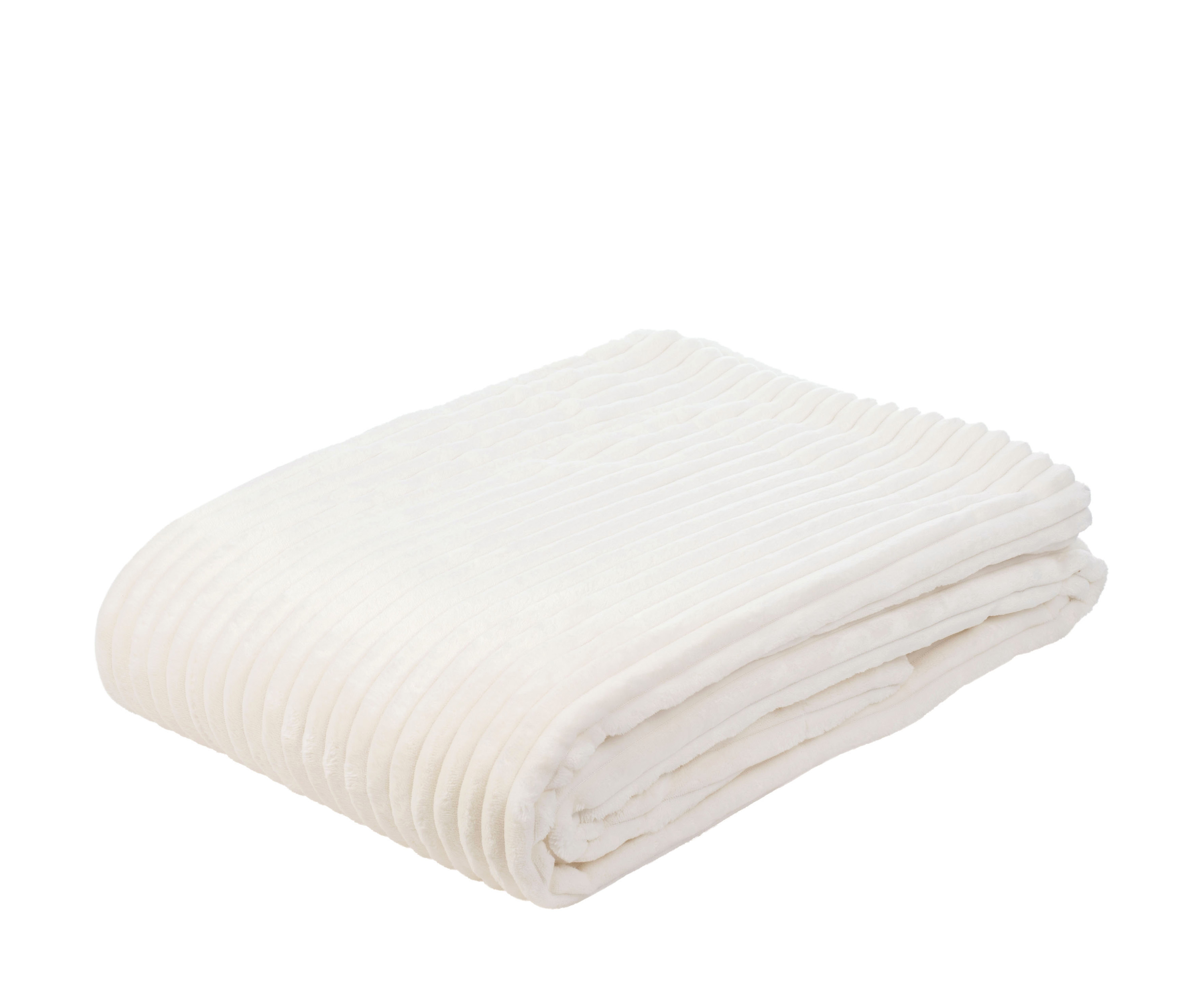 Wohndecke Cord Optik, wollweiß - 150x200 cm, Mikrofaser